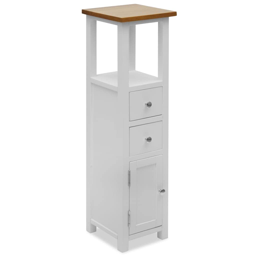 Tall 5-Drawer Floor Cabinet with Open Shelves - Multifunctional Storage Organizer for Living Room, Bedroom & Bathroom - White & Brown Wooden Chest Dresser - Perfect for Clothes, Towels & Home Organization