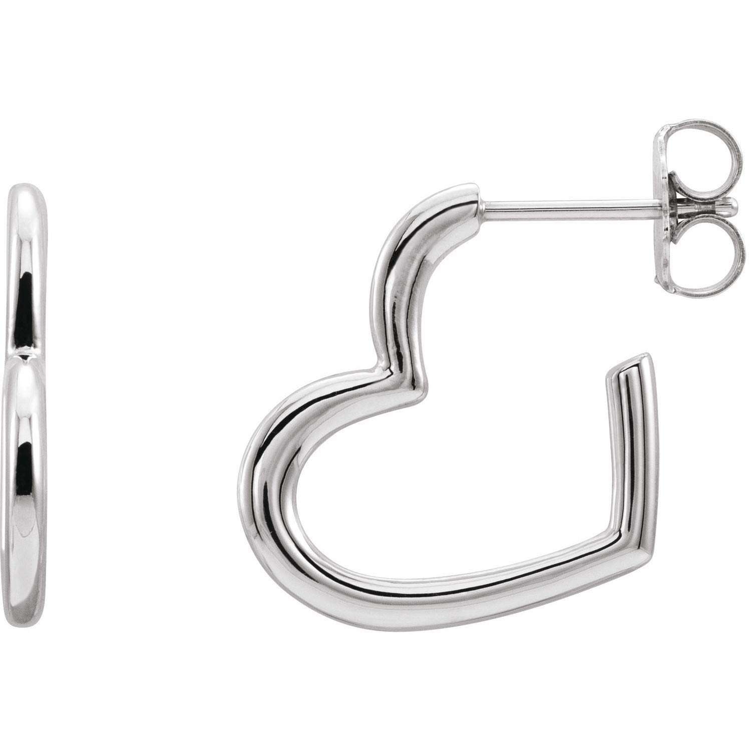 14K Gold, Sterling Silver & Platinum Heart Hoop Earrings for Women | Diamond2Deal Fine Jewelry | Valentine's Gift, Anniversary Present, Everyday Wear