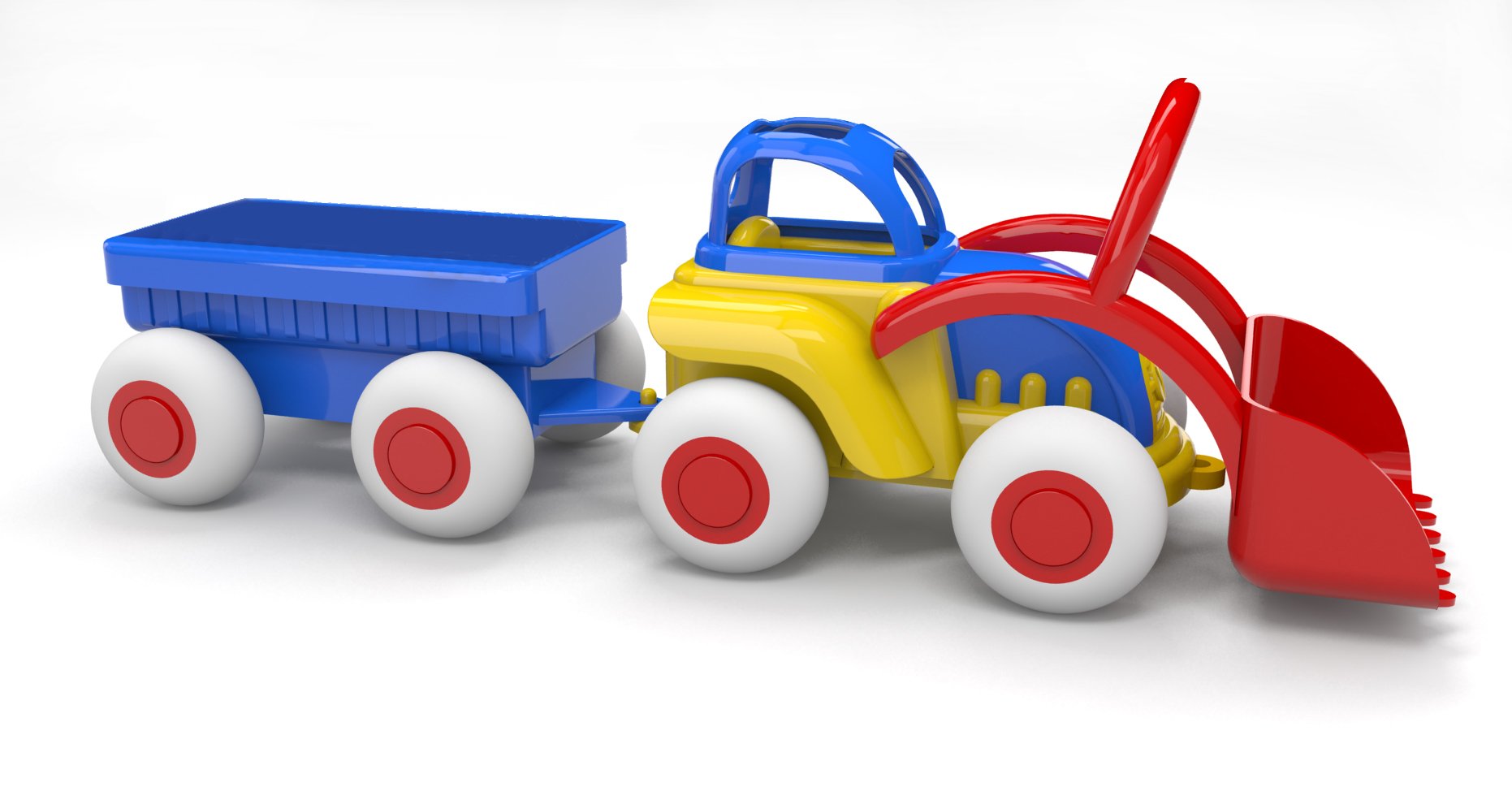 VIKING Toys 1236–Midi Tractor with Trailer - Durable Farm Toy for Kids Ages 3+, Perfect for Pretend Play and Outdoor Adventures