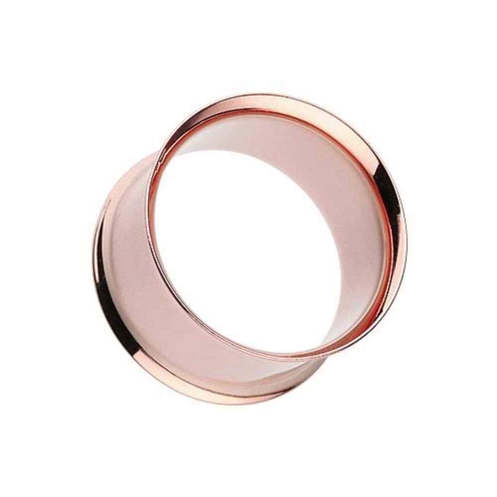 Real Rose Gold Plated Ear Gauge Tunnel Plugs - Premium Body Jewelry for Stretched Ears | Perfect for Everyday Wear, Parties & Special Occasions