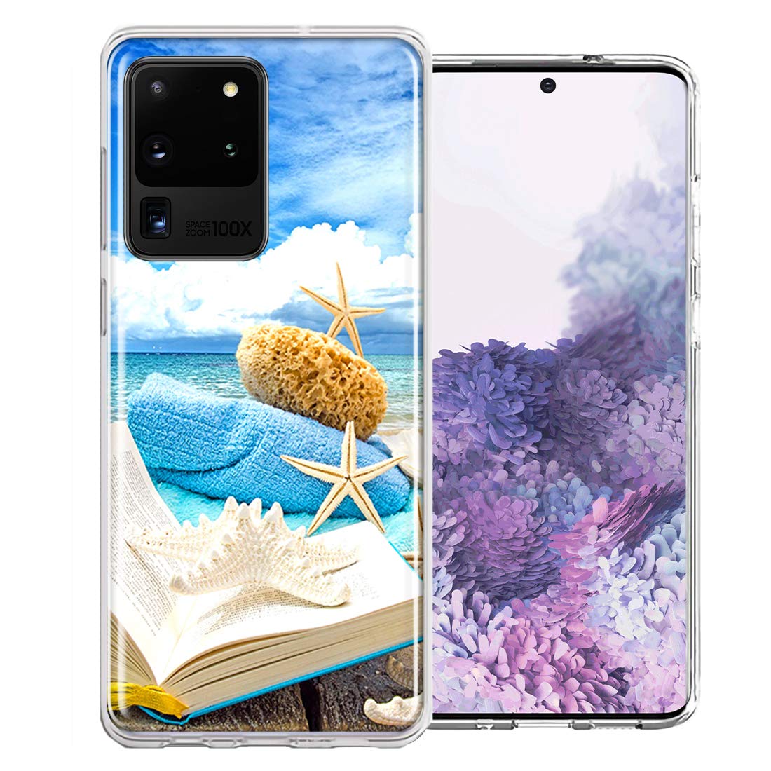 Samsung Galaxy S20 Ultra Case - Beach Design Double Layer Cover for Outdoor Reading
