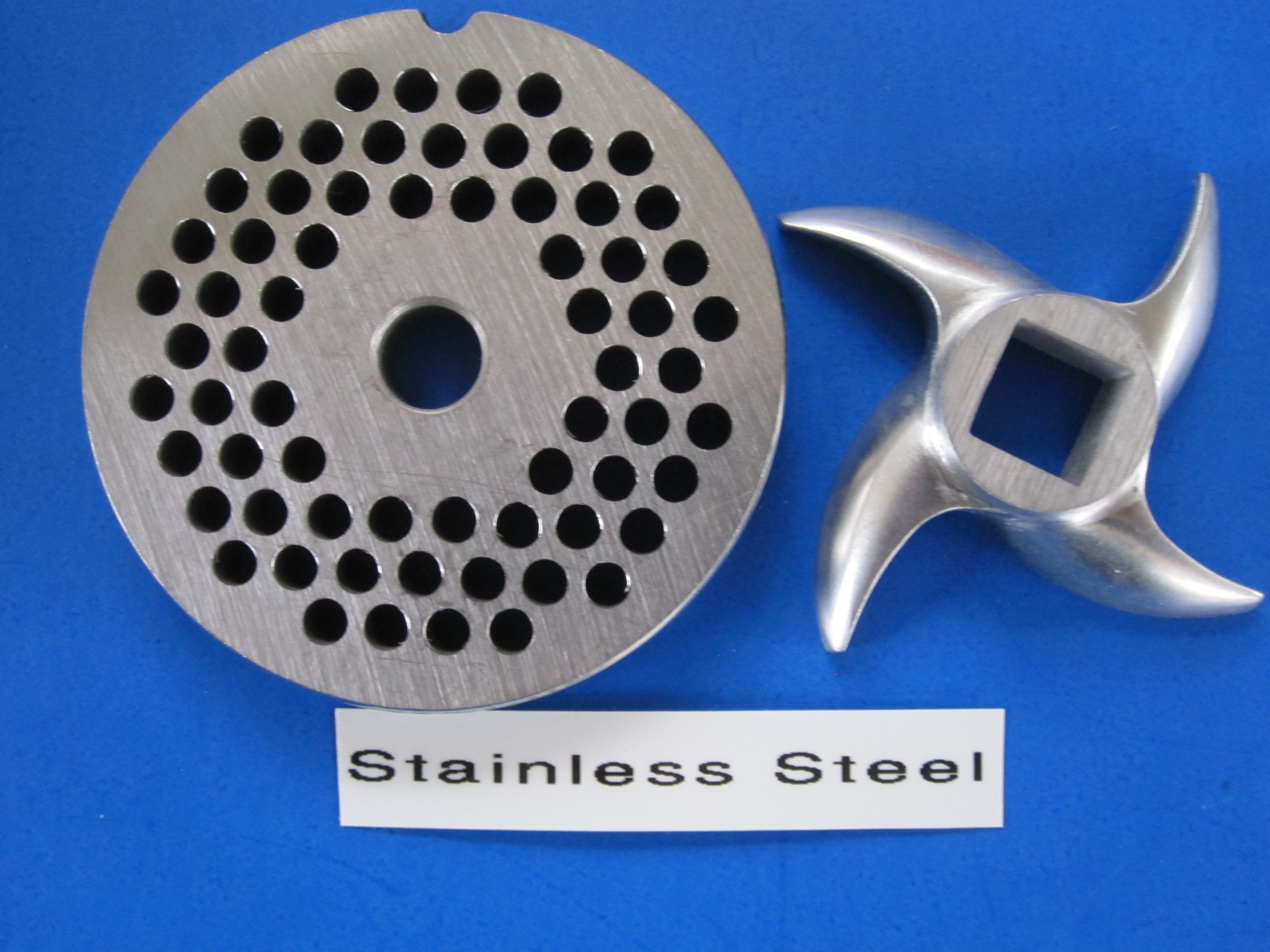 Premium #12 Meat Grinder Plate & Knife Set - 3/16