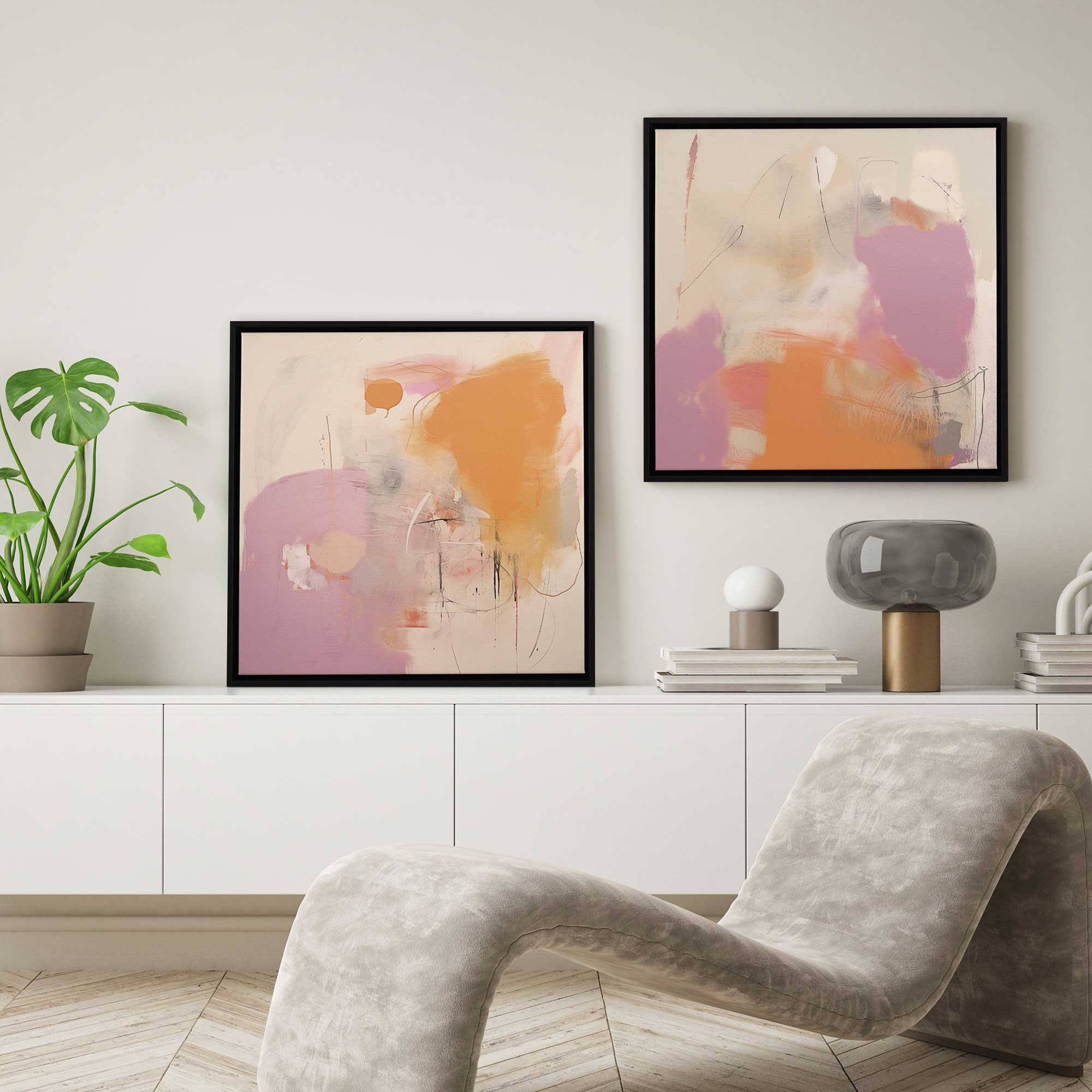 Premium Cotton Candy Delight Canvas Art Set of 2 - Sweet Home Decor for Bedroom, Living Room & Nursery Wall