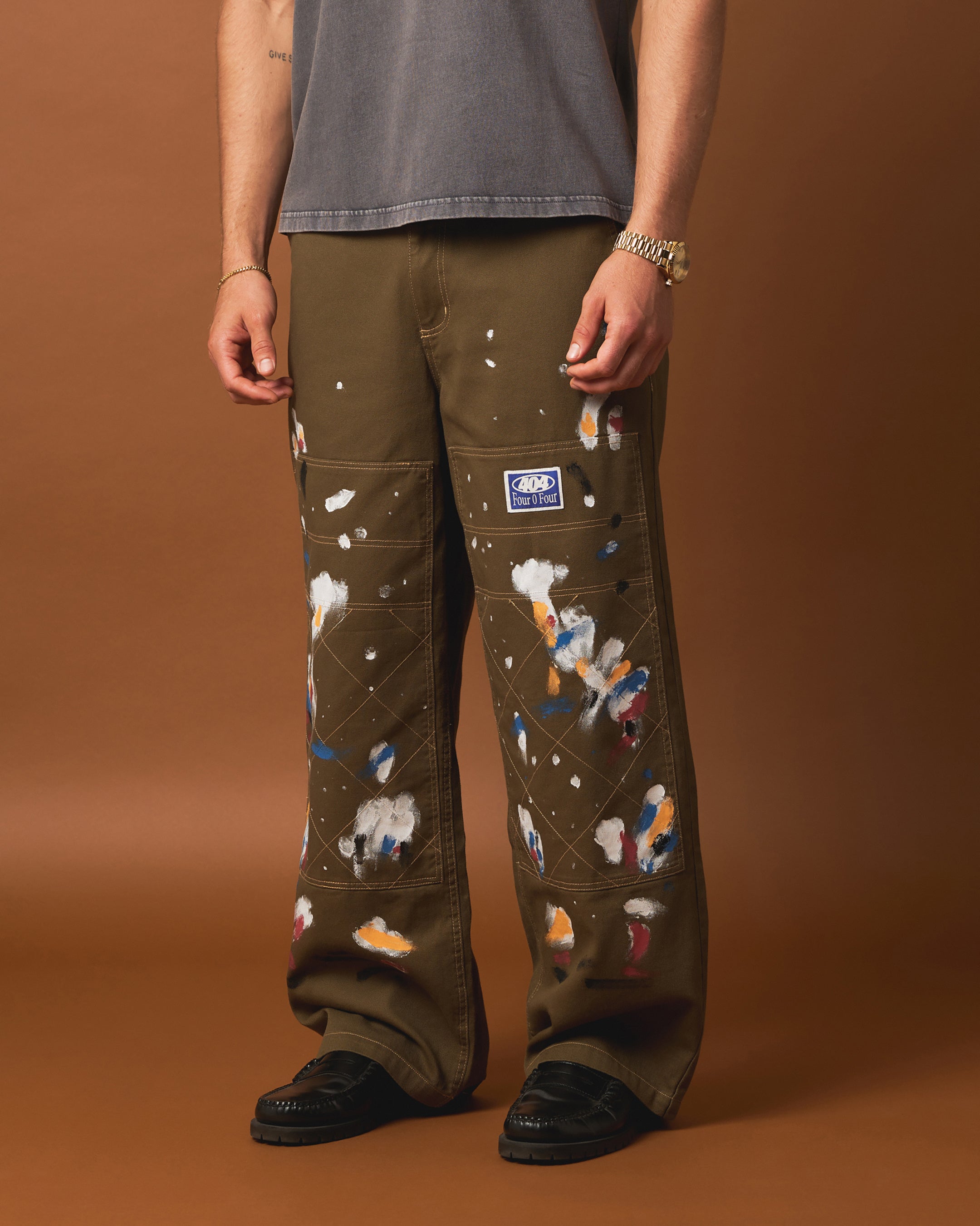 404 Painter Double Knee Work Pants - Durable Khaki Workwear for Construction & Painting - Perfect for Job Sites & DIY Projects