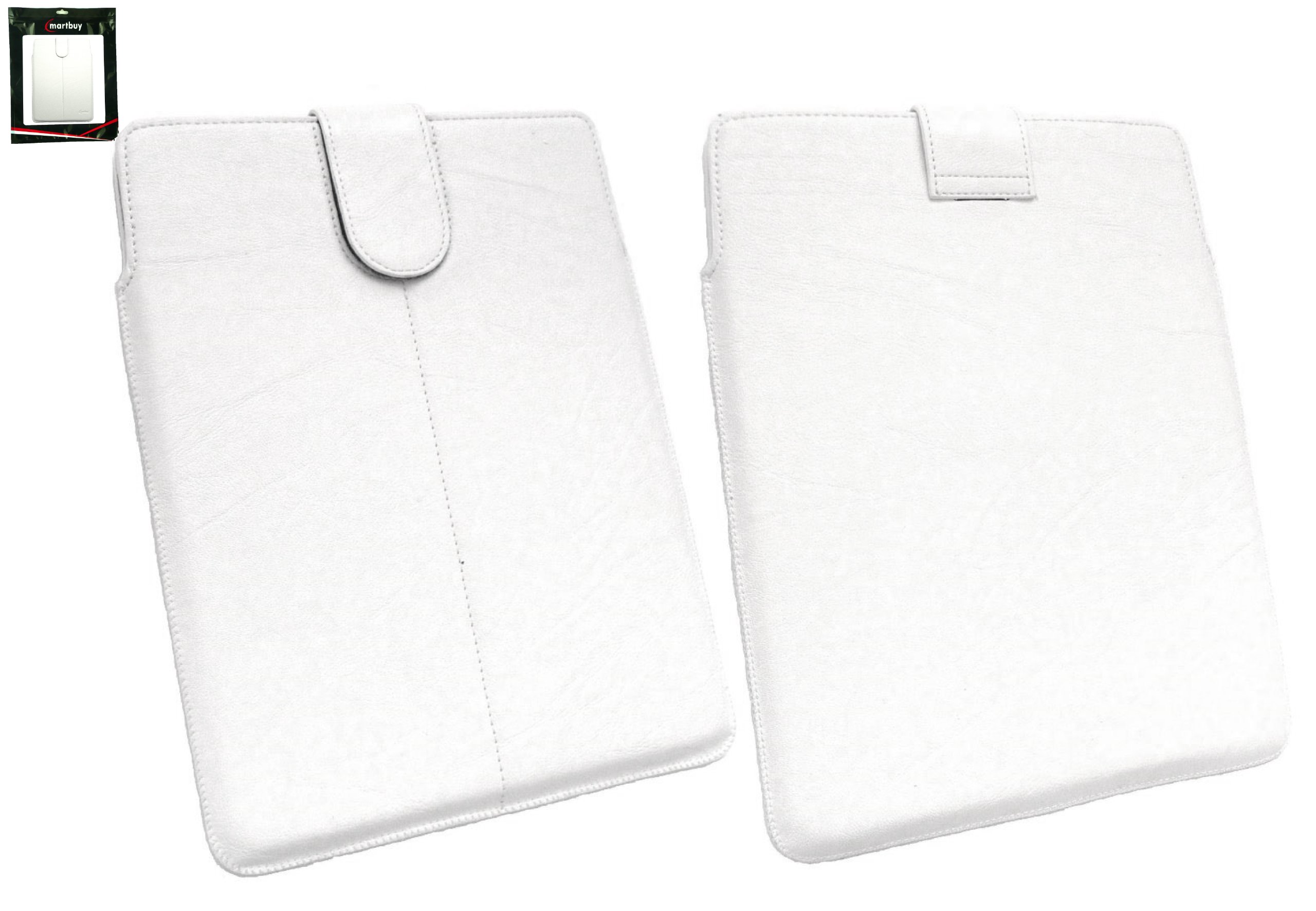 Emartbuy® Stylus Pen with PU Leather Case - Compatible with Gemini Q97 9.7 Inch Tablet | Premium White Stylus & Protective Sleeve with Pull Tab | Perfect for Drawing, Note-Taking & Digital Art