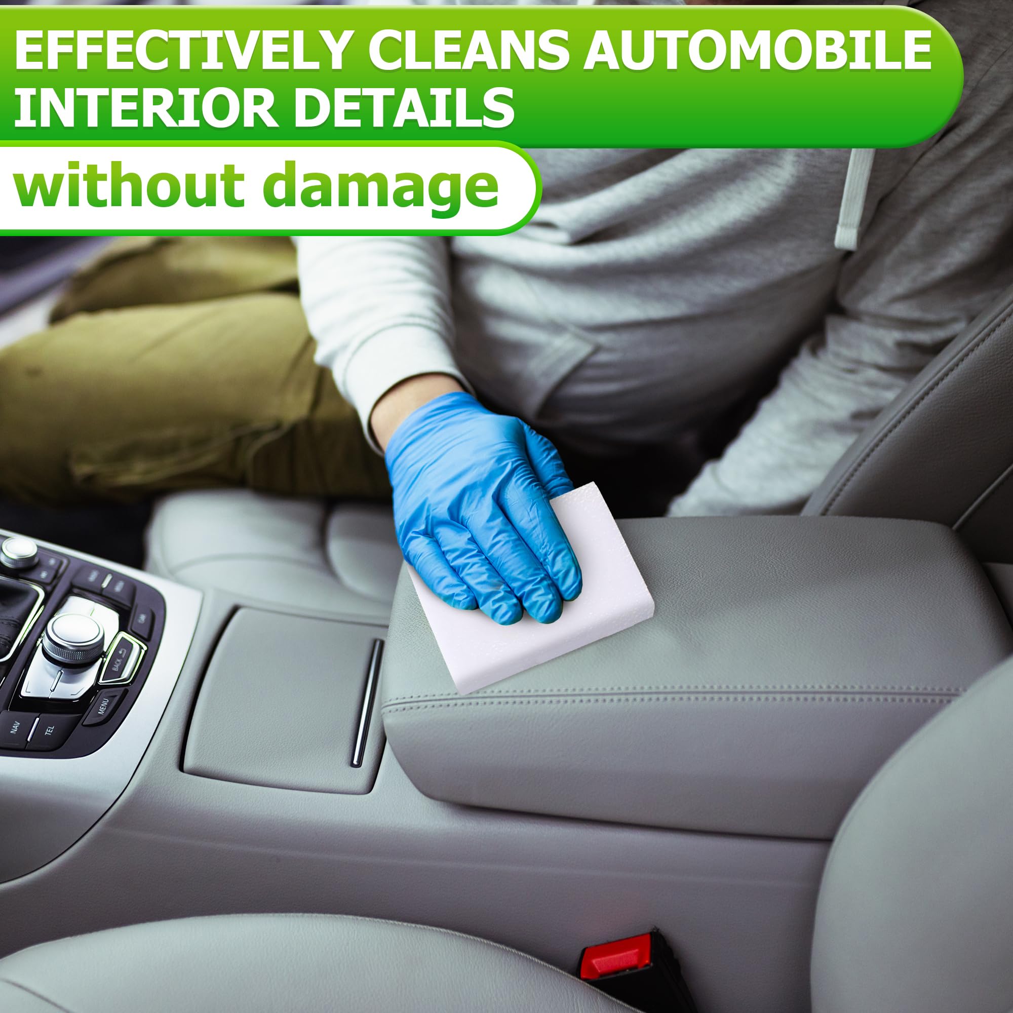 50Pcs Melamine Sponges Magic Eraser - 10x6x2cm White Cleaning Sponges for Kitchen, Bathroom, Baseboard & Household Cleaning - Durable Melamine Foam Sponges for Stubborn Stains, Scuffs & Grime Removal - Perfect for Dishes, Tiles, Walls & Appliances