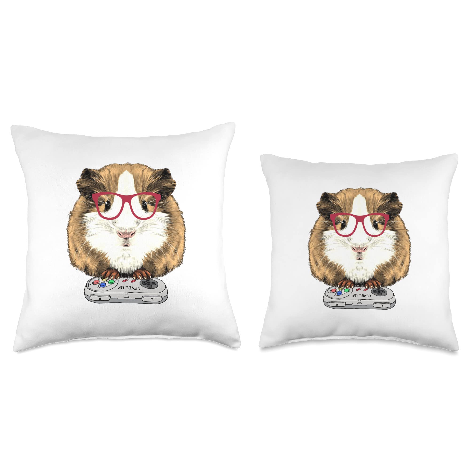 Guinea Pig Video Game Wildlife Animal Throw Pillow for Gamers - Perfect Gaming Room Decor & Couch Cushion for Animal Lovers