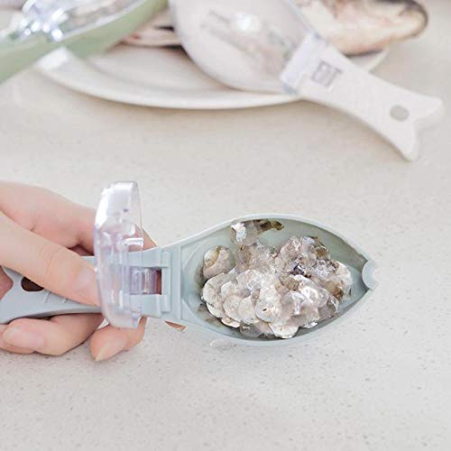 Gnker Fish Scaler Brush - Fast Fish Skin Scraper & Cleaning Tool for Kitchen, Camping, Fishing - Stainless Steel Peeler & Scraper Knife for Easy Fish Descaling