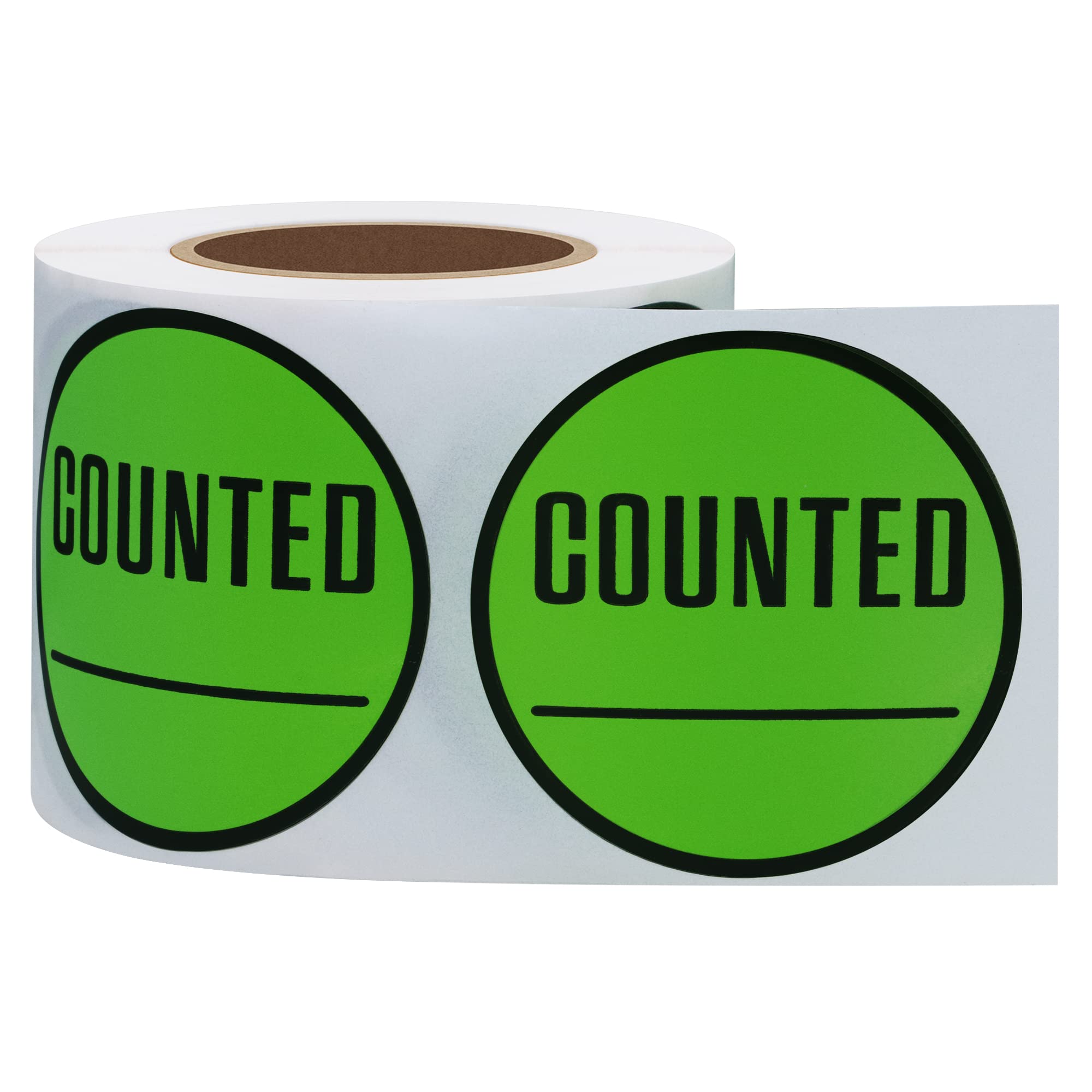 2 Inch Round Counted Inventory Control Stickers - 300 Adhesive Labels Per Roll (10 Rolls) for Shipping, Warehouse & Stock Management - Perfect for Barcode Labeling, Asset Tracking & Organization