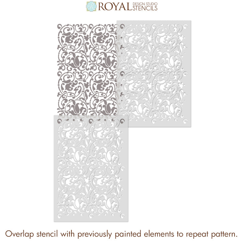 Jameela Vine Moroccan Wall Stencil - DIY Home Decor, Arabic Pattern Template for Painting, Wall Art, and Furniture Upcycling | Perfect for Living Room, Bedroom, and Boho Style Interiors