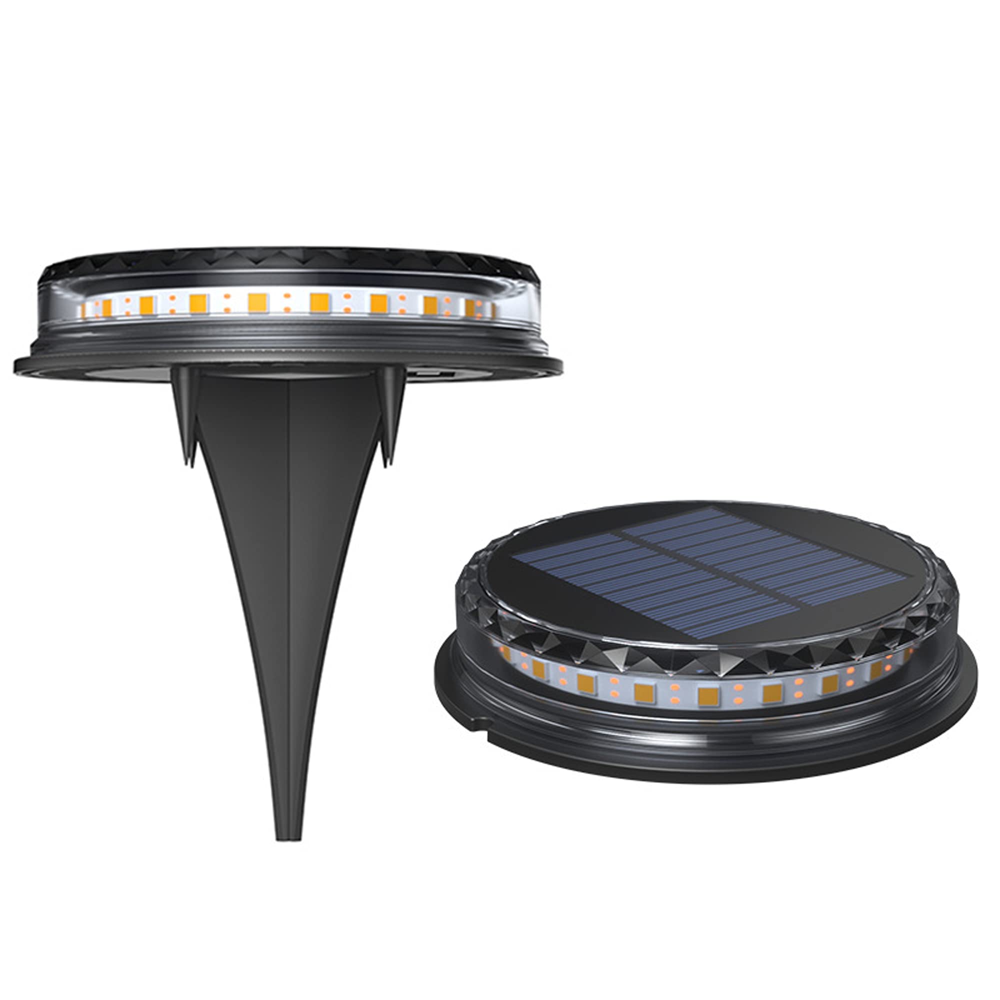ENOVOMODEL 8 Pack Solar Ground Lights - 8 LED Waterproof Outdoor Solar Garden Lamps for Pathway, Lawn, Yard, Deck, Driveway & Walkway - Perfect for Patio Lighting, Landscape Illumination & Nighttime Safety (White)