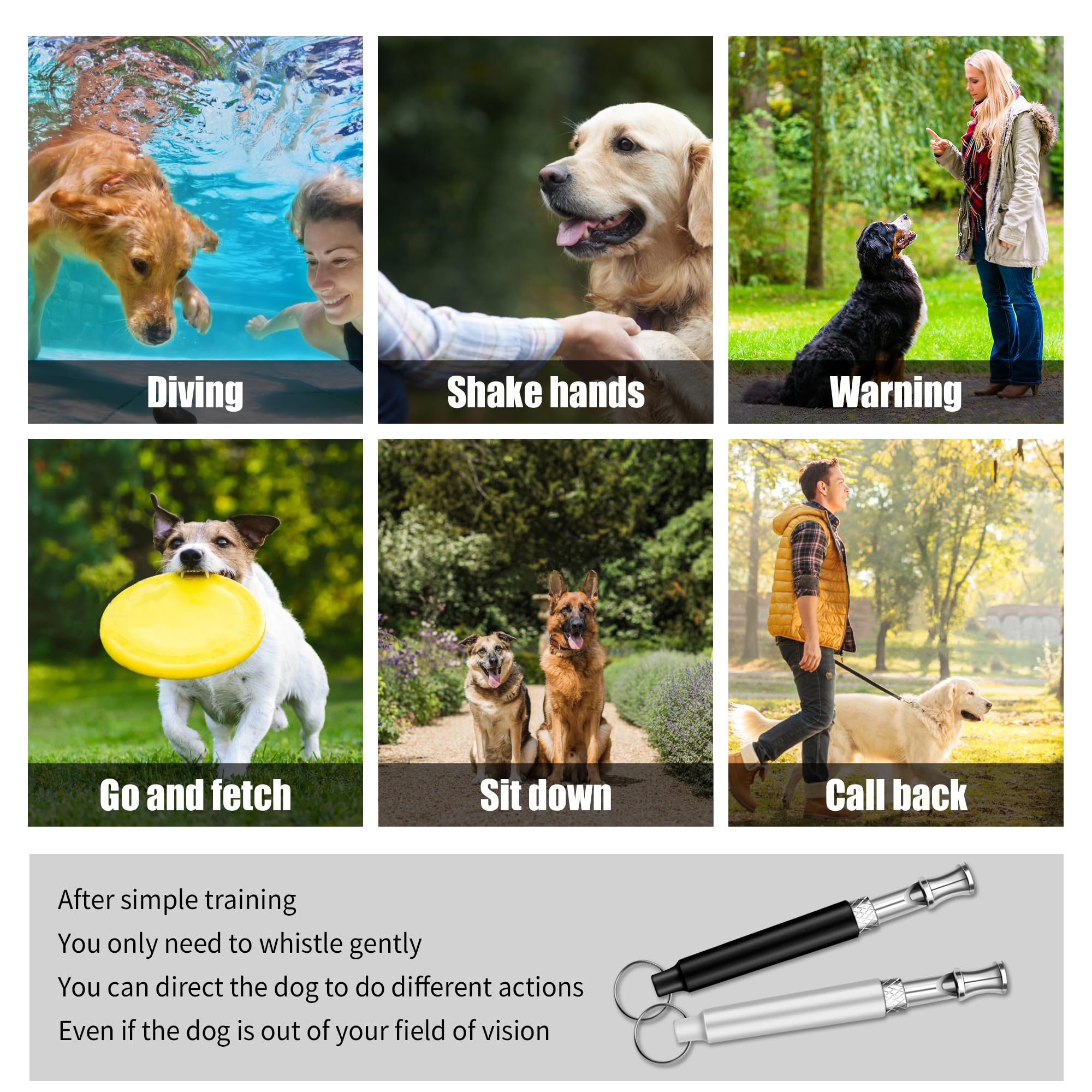 Adjustable Ultrasonic Silent Dog Whistle 2-Pack - Stop Barking & Train Dogs Effectively - Perfect for Neighbor Complaints & Professional Dog Training