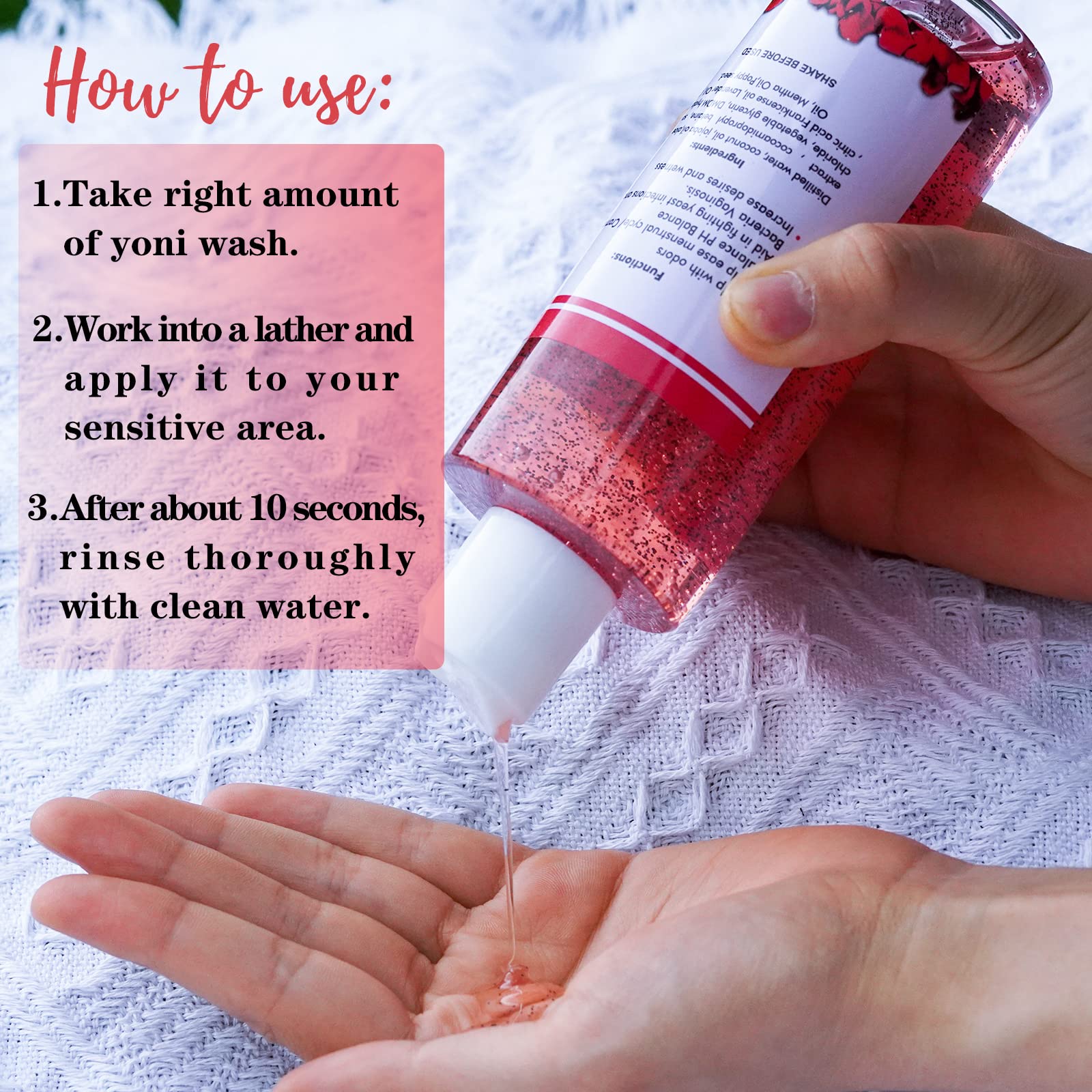 pH Balanced Feminine Wash for Women - Gentle Vaginal Cleanser with Rose Extract, 6.7 fl.oz Intimate Hygiene Solution | Perfect for Daily Use & Post-Workout Freshness
