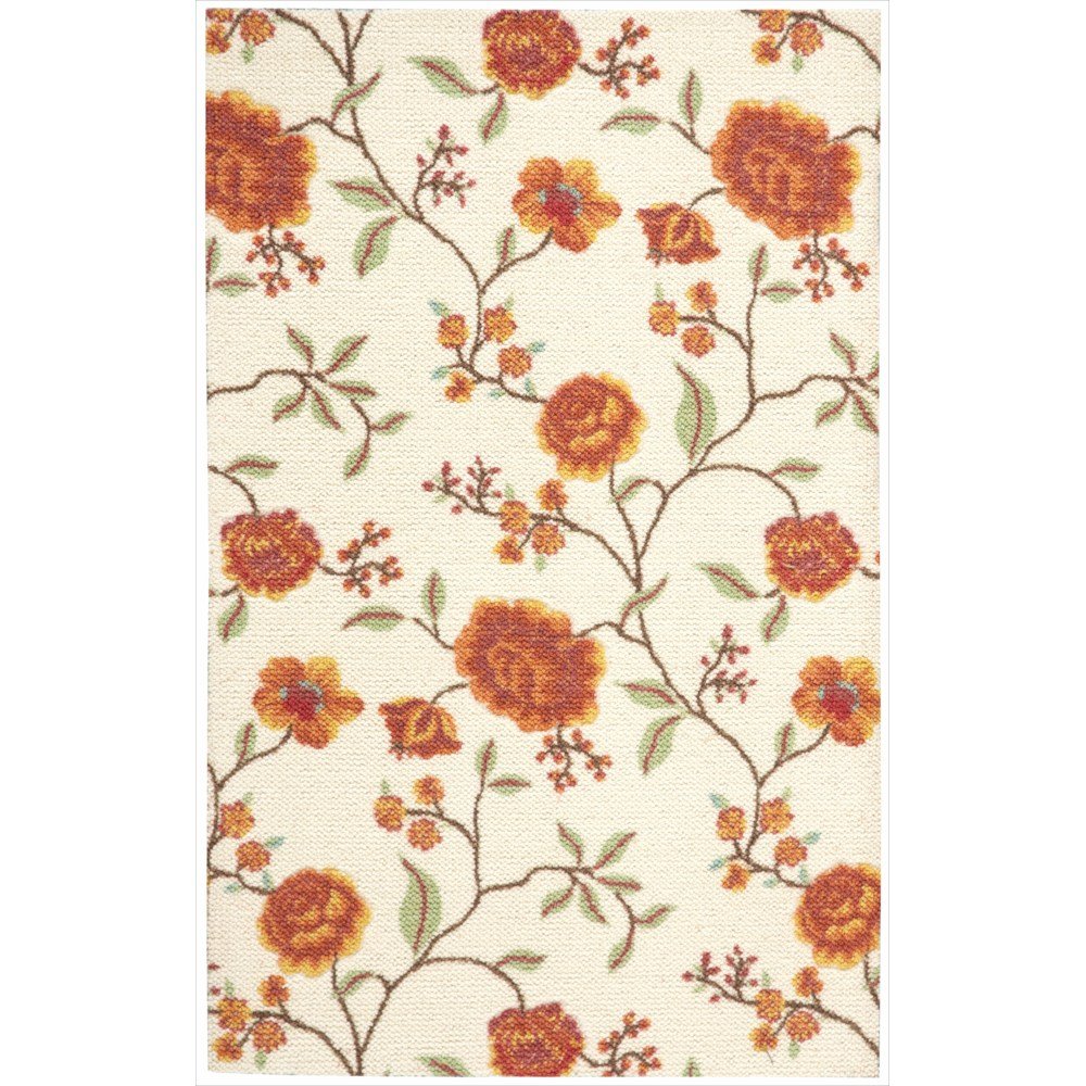 Nourison Vista Floral Ivory 5' x 7' Area Rug - Easy to Clean, Non-Shedding, Soft & Durable - Perfect for Bedroom, Living Room, Dining Room & Kitchen Decor (5x7)