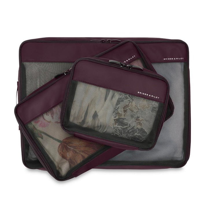 Briggs & Riley Travel Essentials Check In Packing Cube Set - 3-Piece Luggage Organizers for Suitcases | Perfect for Business Trips, Vacations & Weekend Getaways