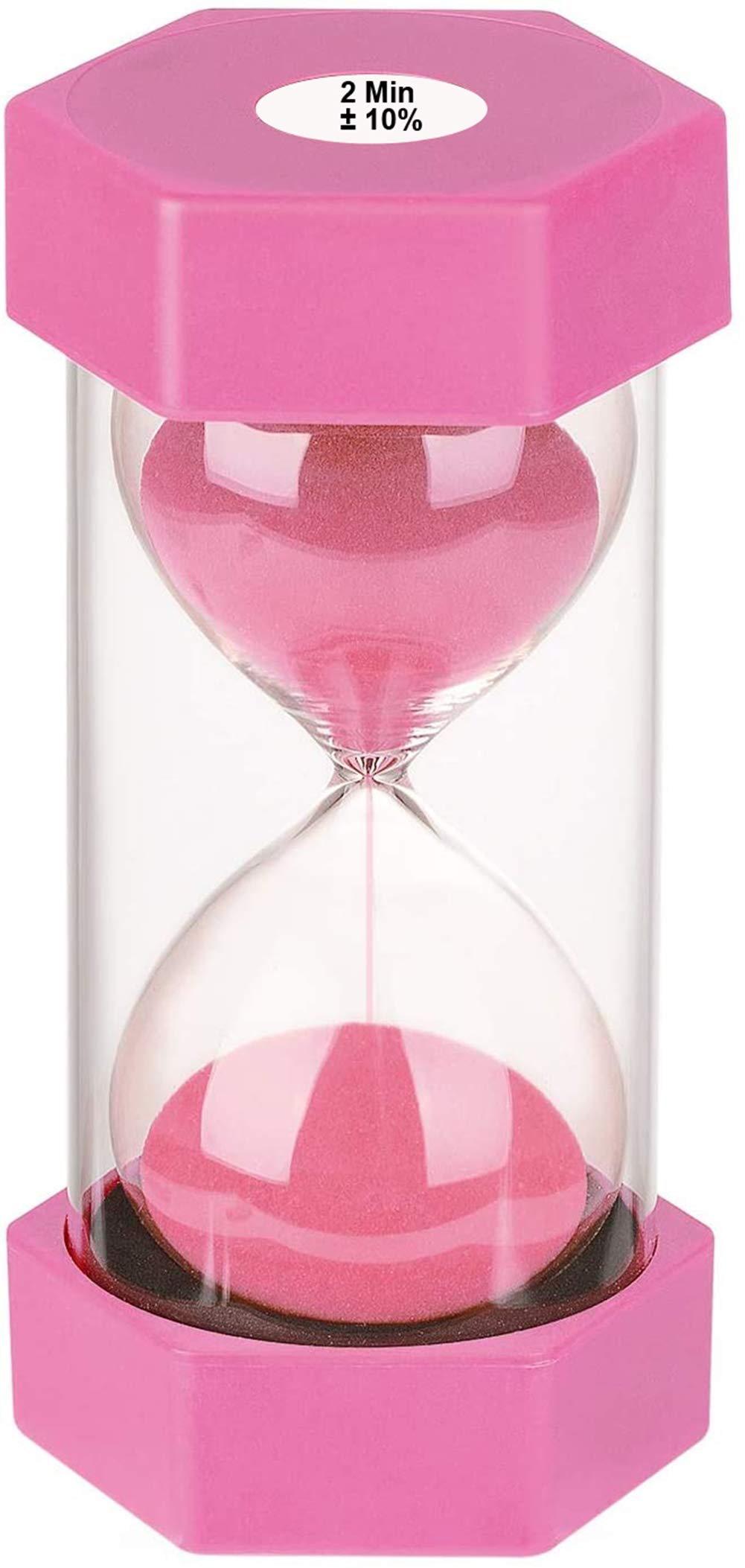 2 Minute Colorful Sand Timer Hourglass - Pink Plastic Sand Clock for Kids, Games, Classroom, Kitchen & Home Decor | Perfect for Board Games, Cooking, Time Management & Decorative Display