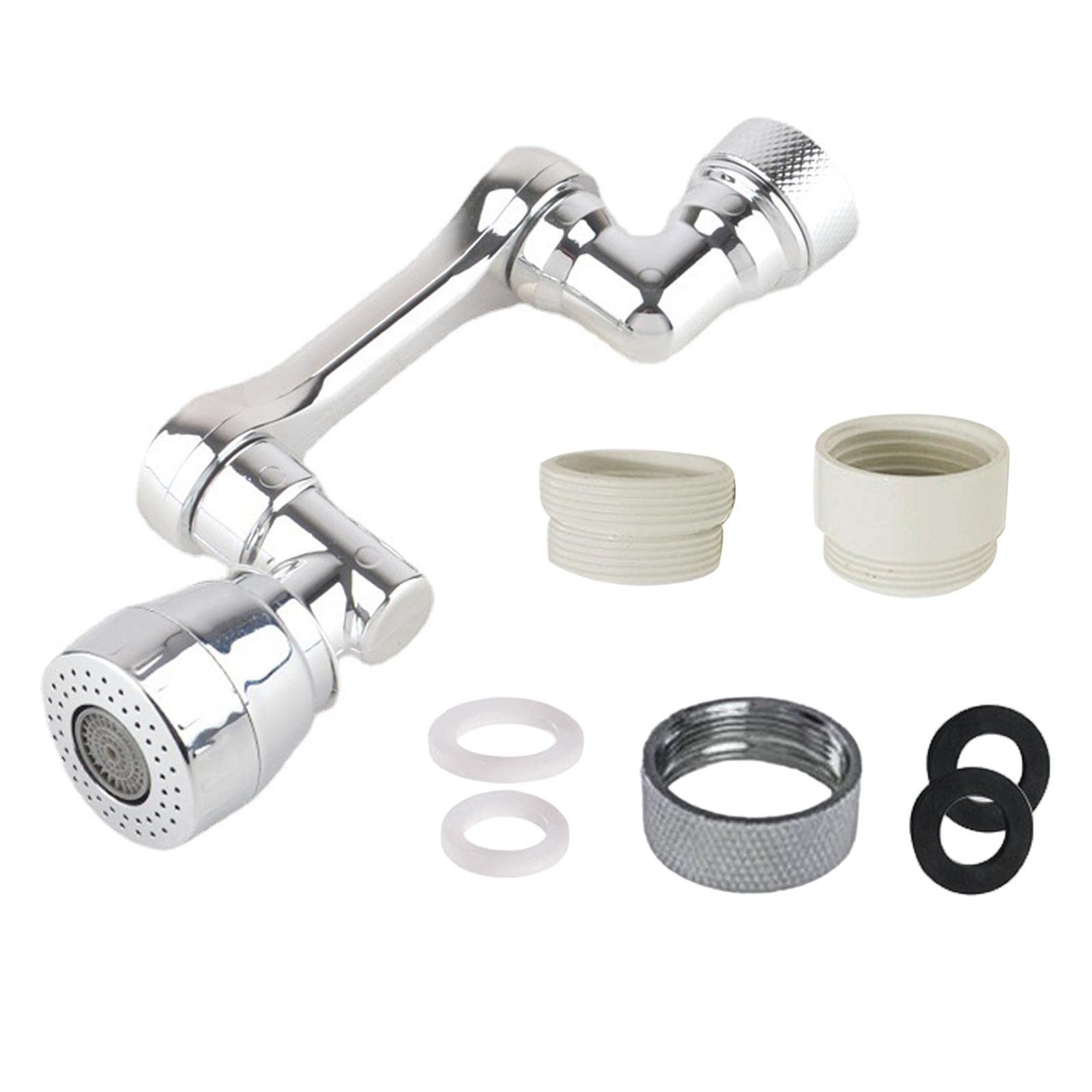 SM SunniMix 1080° Rotatable Swivel Sink Faucet Aerator - Dual Type Kitchen & Bathroom Faucet Extender for Laundry, Hotel, Basin & Sink | Perfect for Water-Saving & Splash-Free Washing