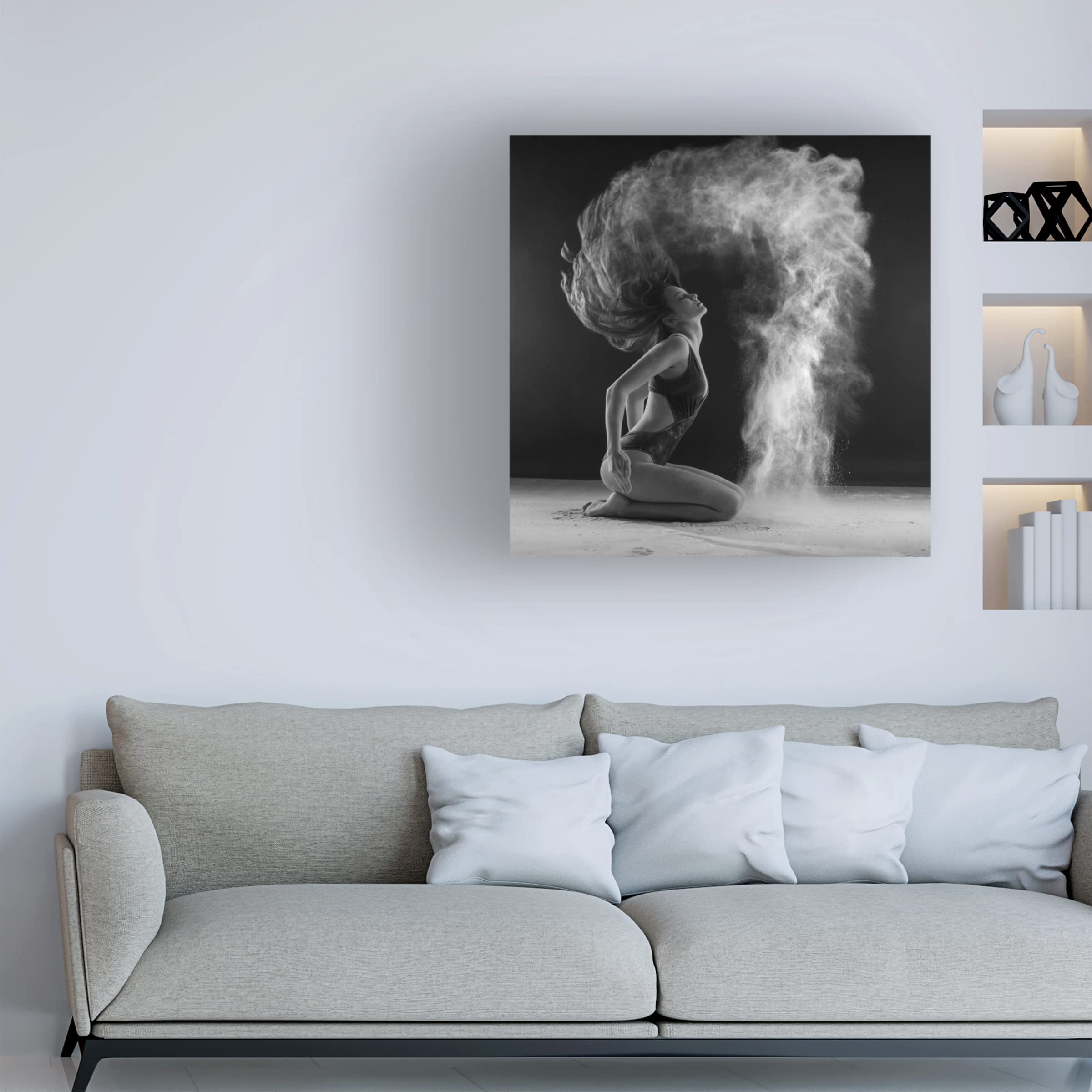 Gabor Kanovits 'Dance' 18x18 Canvas Wall Art Print - Modern Abstract Painting for Living Room, Bedroom & Office Decor