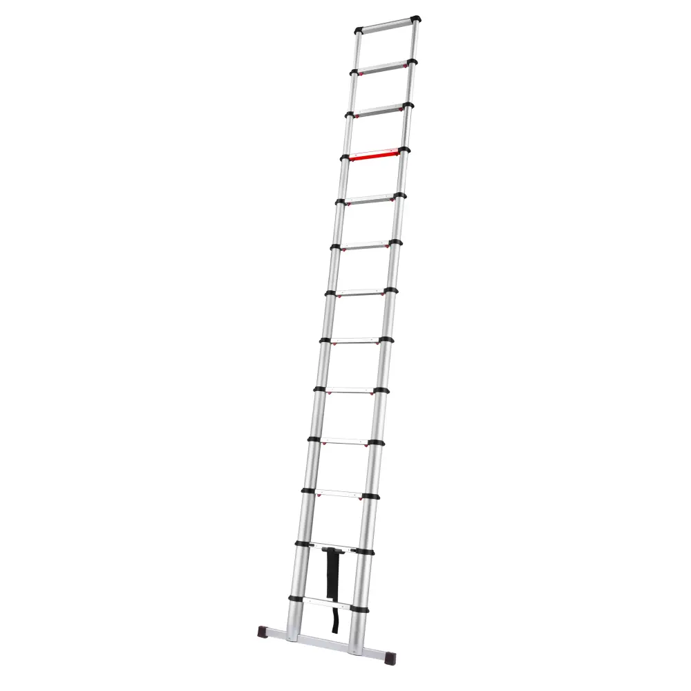 Climb It Telescopic Ladder with Stabilizer Bar - Extendable Aluminum Ladder for Home, Roof, and Construction Use - Perfect for Indoor & Outdoor Projects