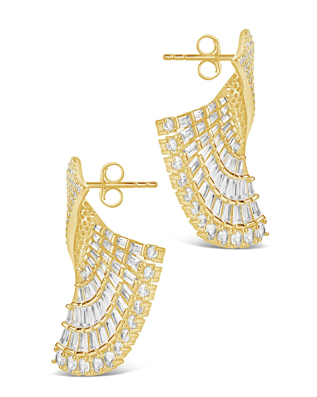 Hartford CZ Fan Drop Stud Earrings - Sparkling Cubic Zirconia Dangle Earrings for Women, Perfect for Parties, Weddings & Everyday Wear