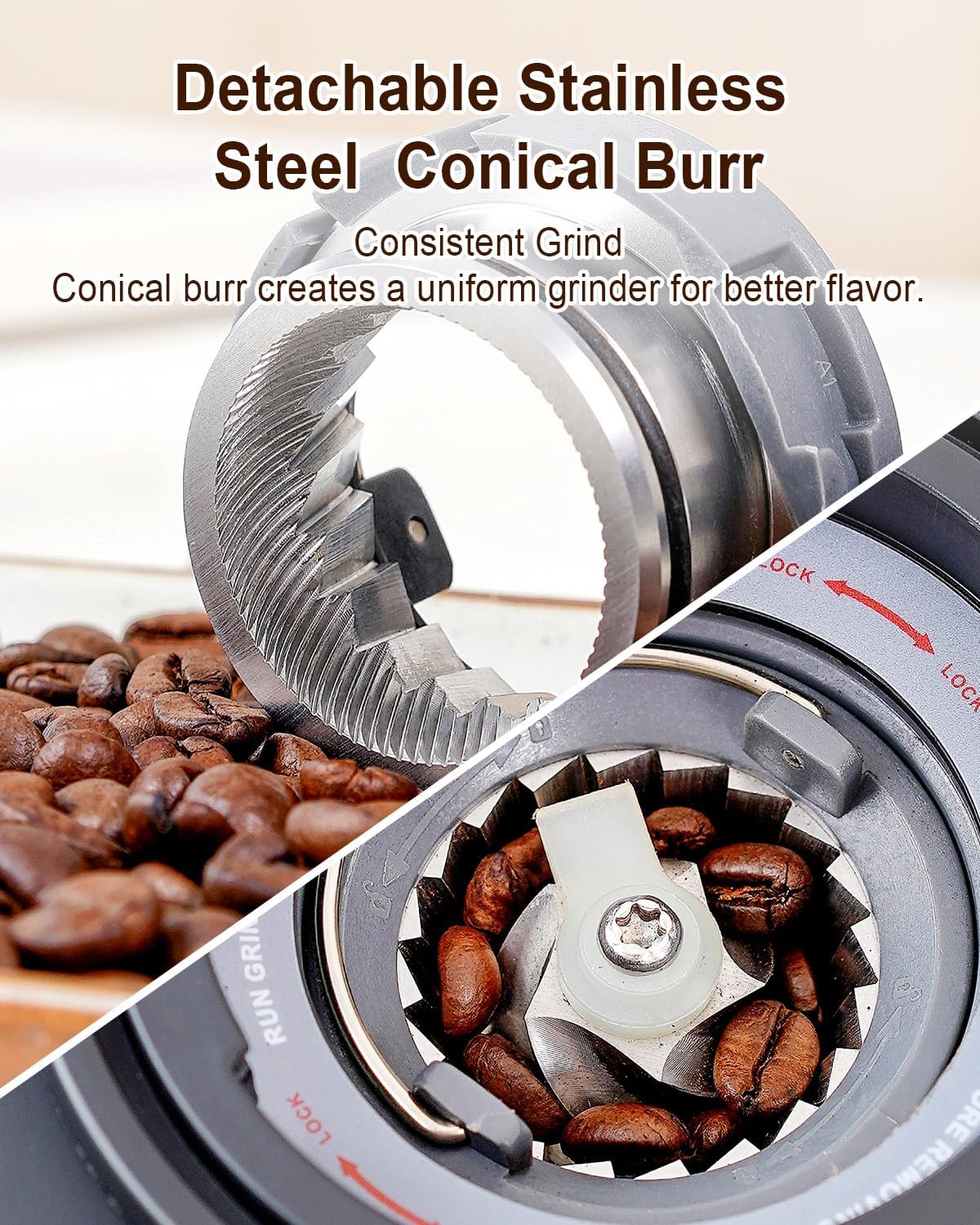 Premium Electric Coffee Grinder with Anti-Static Conical Burr - 31 Precise Settings for Espresso, Drip, Pour Over, Cold Brew & French Press - Perfect for Home Baristas & Coffee Enthusiasts - Ideal for Morning Brews, Office Use & Gift Giving