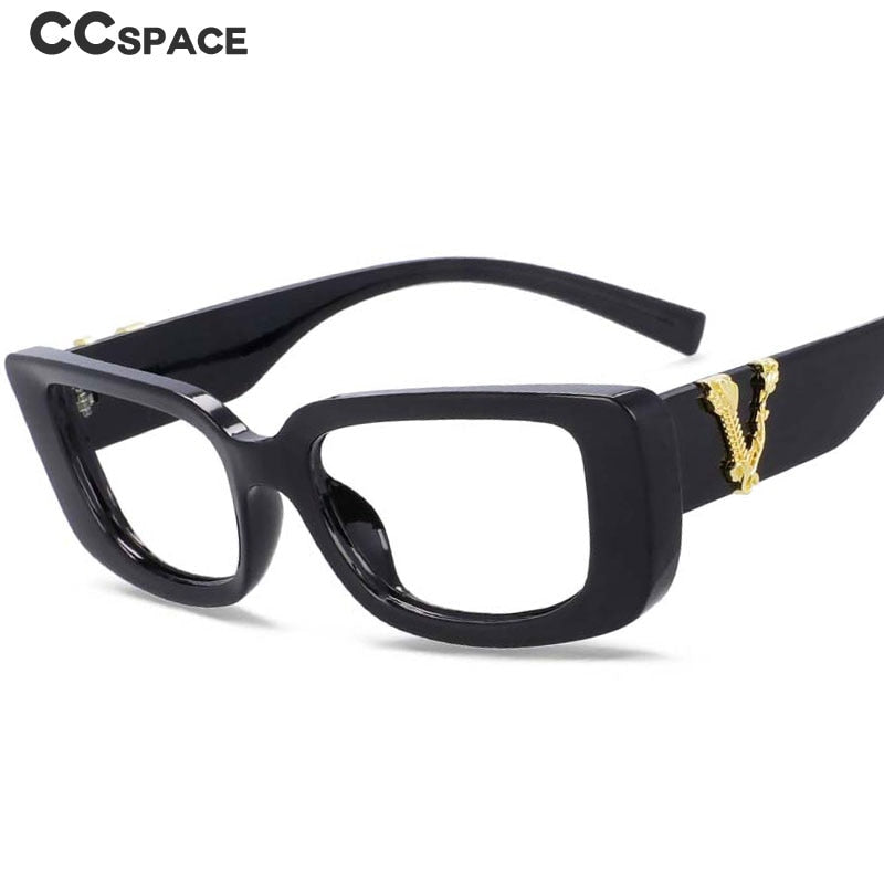 CCspace Unisex Full Rim Rectangle Cat Eye Resin Frame Eyeglasses 54034 - Stylish Retro Glasses for Men & Women - Perfect for Reading, Fashion, and Daily Wear