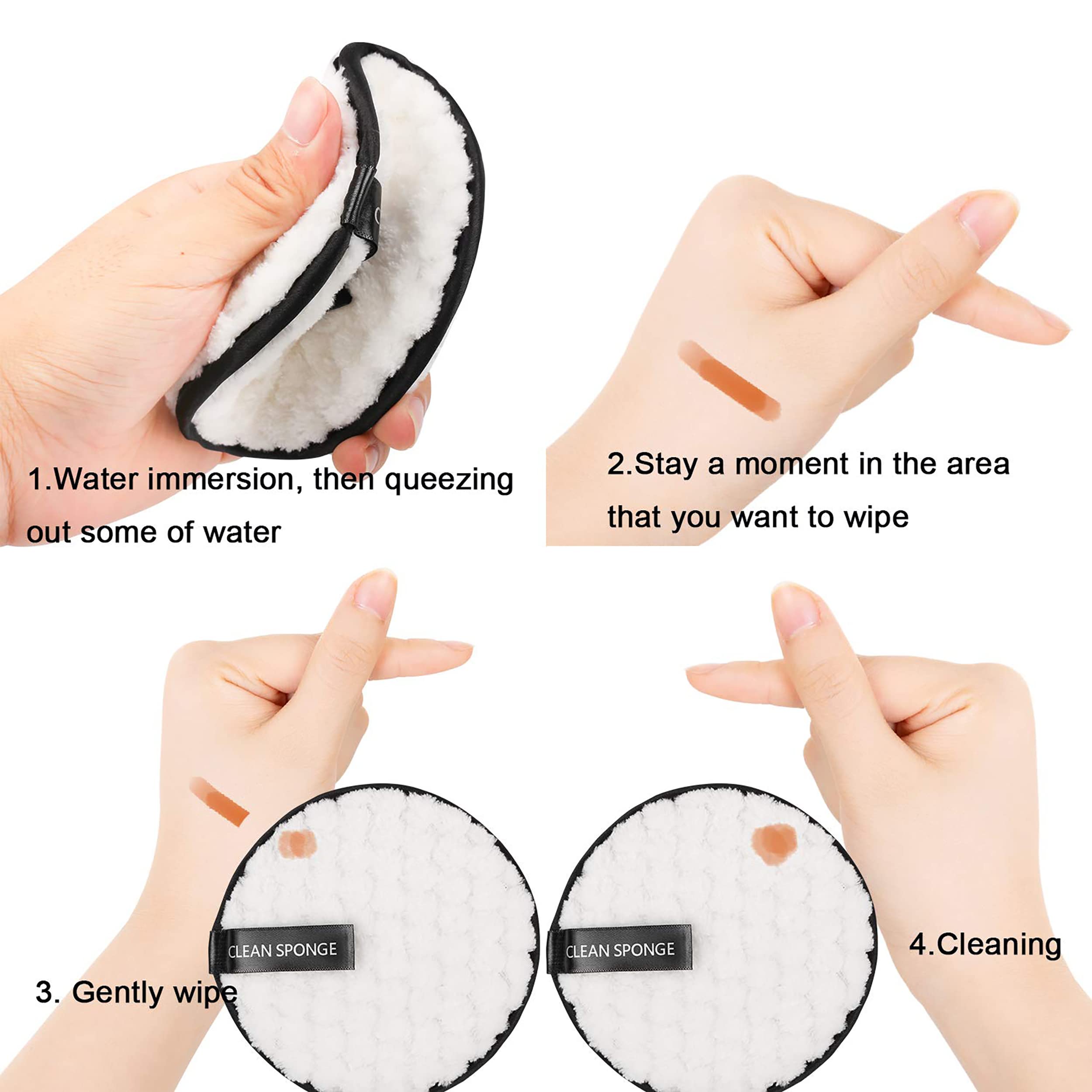 **MeeTo Reusable Makeup Remover Pads - Washable Microfiber Cloths for Heavy Makeup, Mascara & Foundation - 2 Pack (1 Small + 1 Medium) - Eco-Friendly & Gentle on Skin - Perfect for Travel & Daily Skincare Routine**