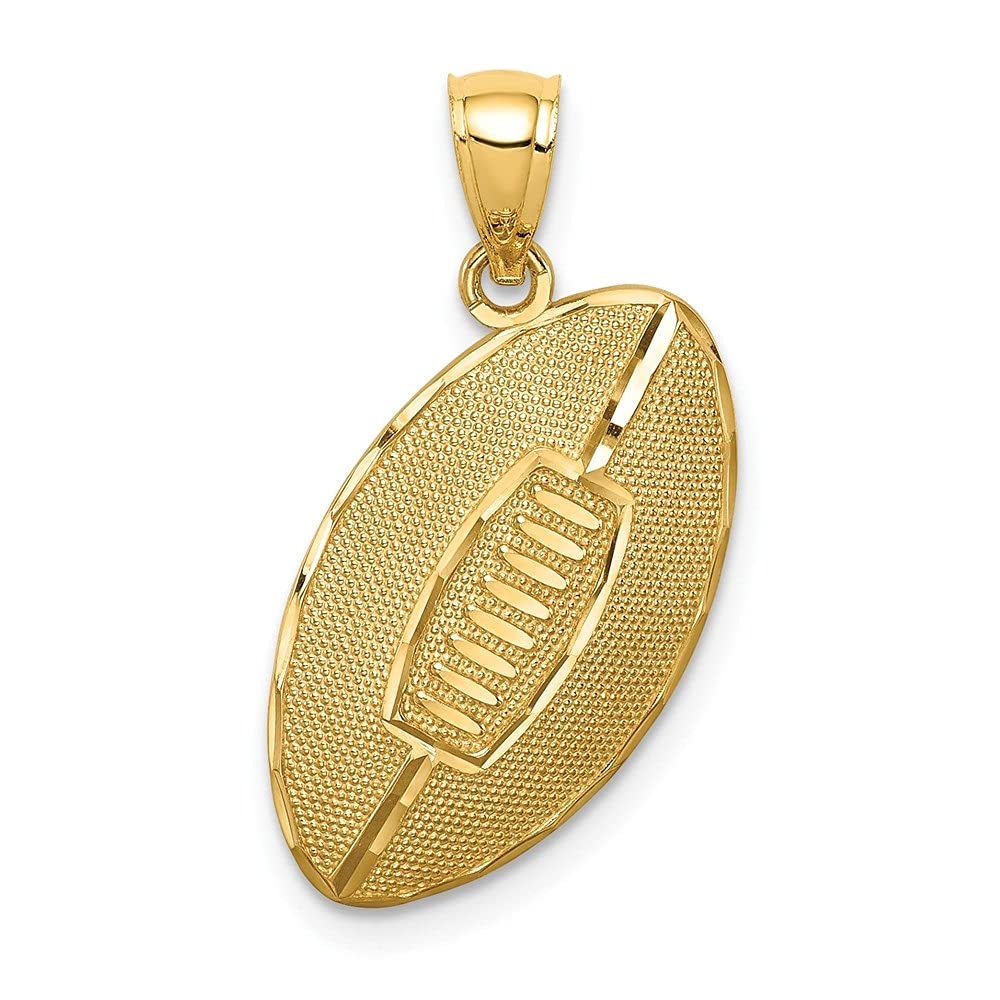 14K Yellow Gold Football Pendant for Women - Auriga Fine Jewelry | Elegant Sports-Themed Necklace Gift for Her | Perfect for Game Day, Birthdays & Anniversary Celebrations