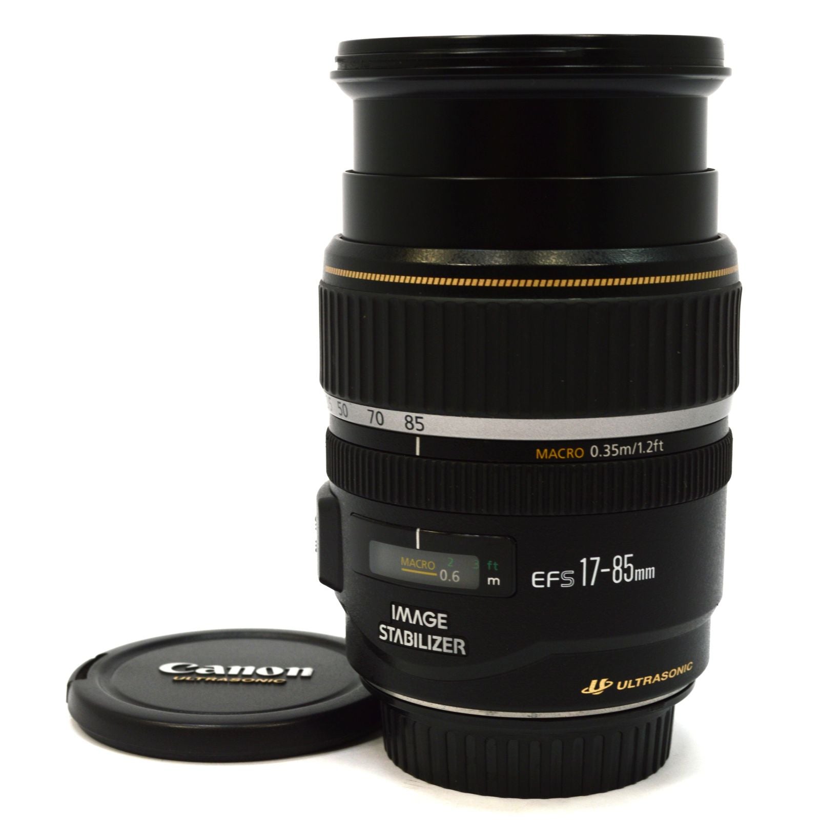 Used Canon EF-S 17-85mm f/4-5.6 IS USM Zoom Lens with Front & Rear Caps - Perfect for Travel Photography & Everyday Shooting