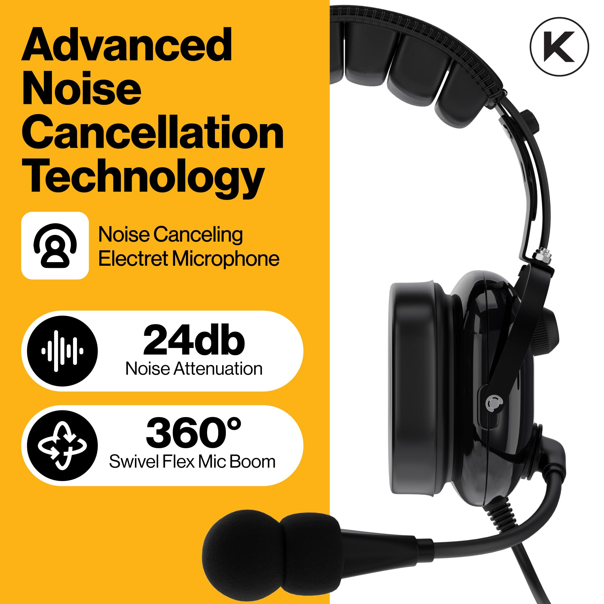KA-1 Aviation Headset for Pilots - Premium 100% Cotton Washable Double Knit Ear Covers (Pair) - Perfect for Flight Training & Cockpit Use