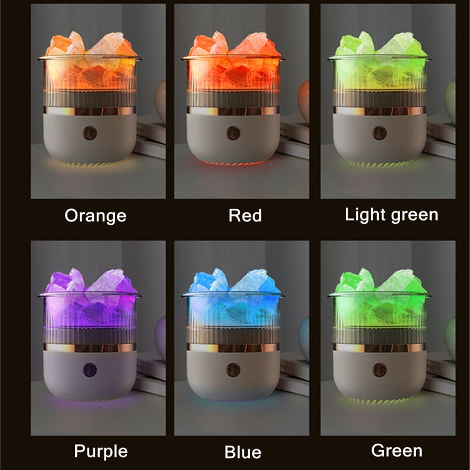 Ultrasonic Essential Oil Diffuser & Humidifier with 7 Color LED Lights - Quiet Aromatherapy Air Humidifier for Home, Office, Yoga & Bedroom - Crystal Stone Design for Relaxation & Better Sleep