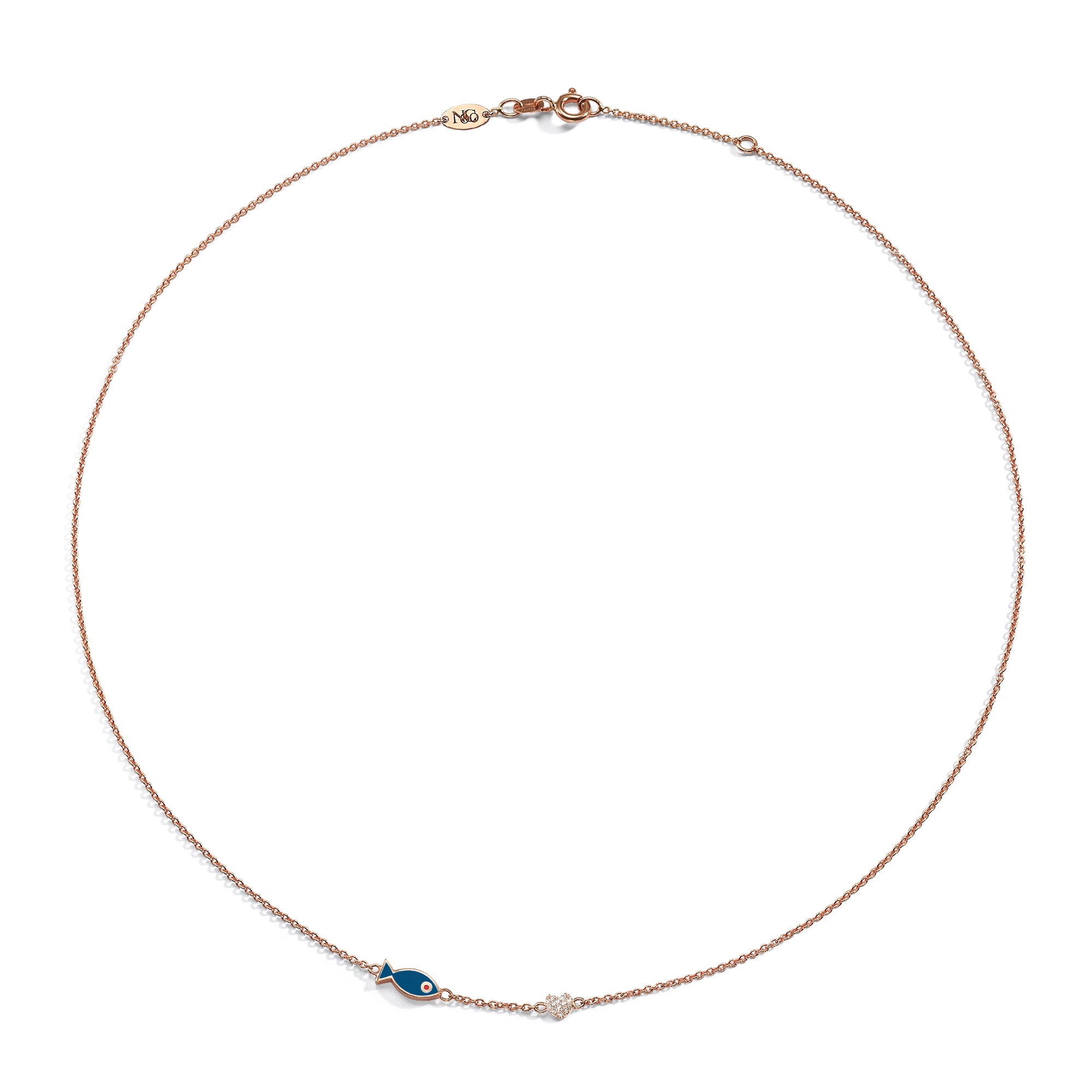 Blue Fish Heart Necklace - Elegant Handmade Jewelry for Women, Perfect Gift for Valentine's Day, Anniversary & Everyday Wear