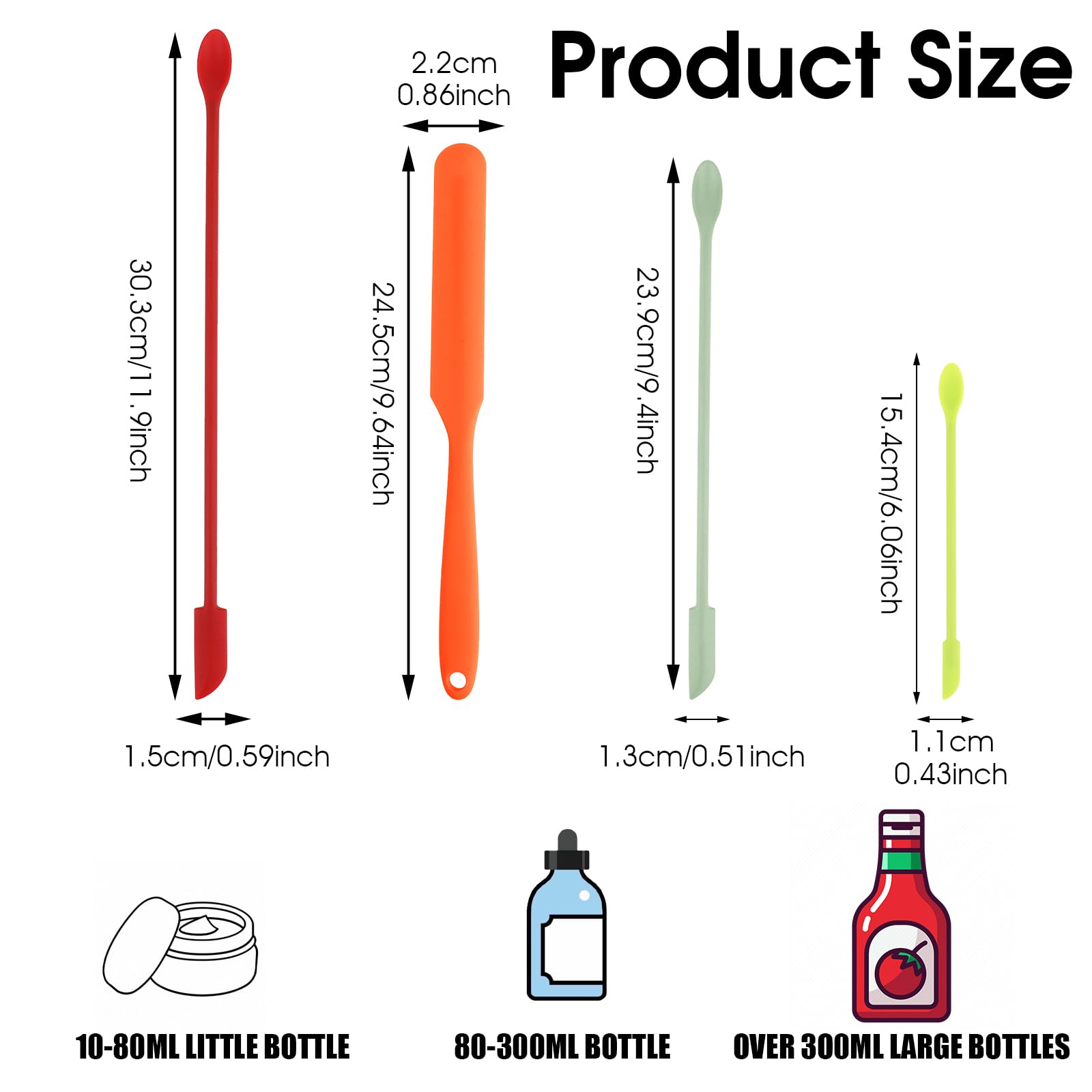 4Pcs Mini Silicone Beauty Spatula Set - Small Thin Makeup Spatulas for Cosmetics, Lotion, Wax & Hair Removal - Perfect for Kitchen Jars, Food Bottles & DIY Beauty Treatments at Home