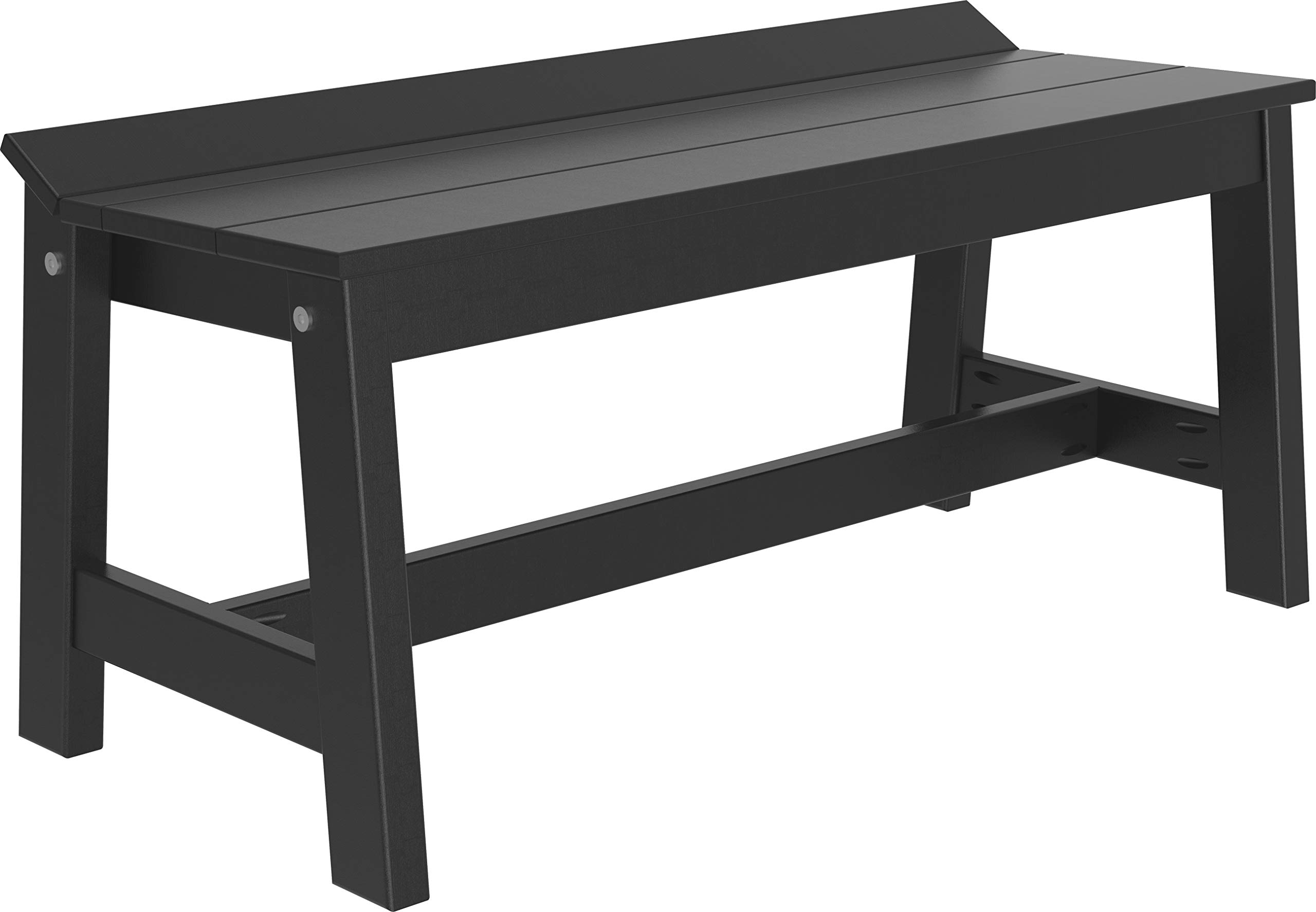 LuxCraft Café Poly Outdoor Dining Bench 41 Inch - Weather-Resistant Black Patio Furniture for Garden, Backyard, Restaurant & Café Seating
