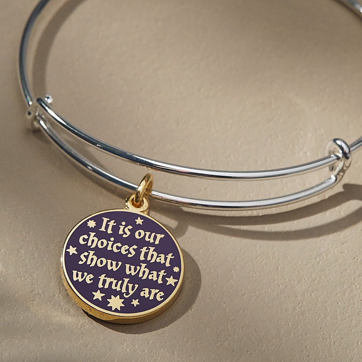 Harry Potter 'It's Our Choices' Charm Bangle - Official Wizarding World Jewelry for Fans & Collectors - Perfect for Cosplay, Gifts & Everyday Wear