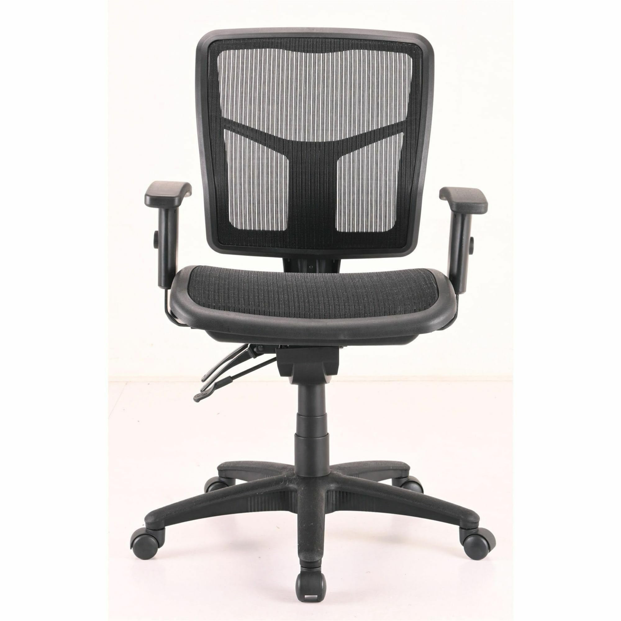 Lorell Mid-Back Swivel Mesh Office Chair with Adjustable Height - Black Ergonomic Desk Chair for Home & Office Workspace