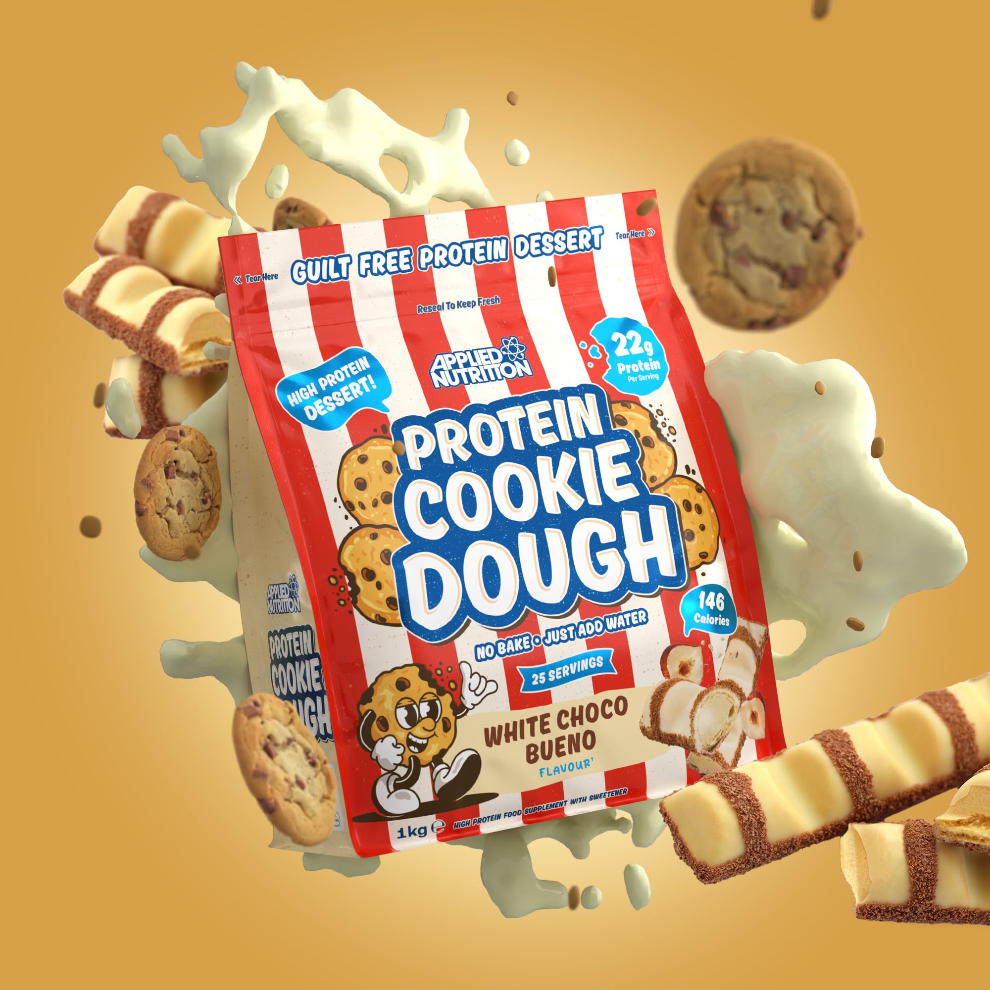 Applied Nutrition Protein Cookie Dough 1kg - High Protein Snack for Fitness & Weight Loss | Perfect for Post-Workout Recovery & Healthy Dessert