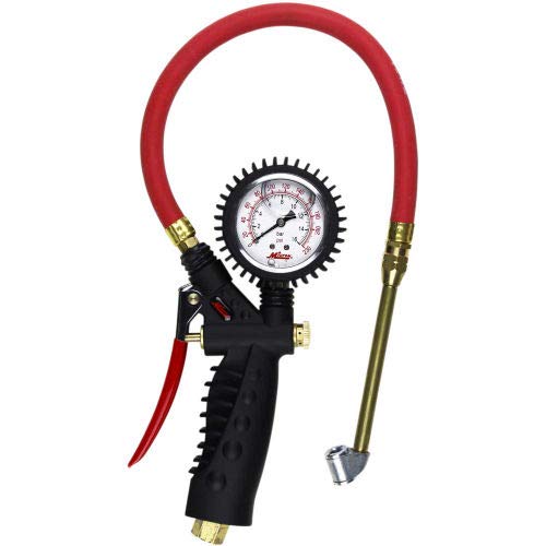 **Milton Pro Analog Pistol Grip Inflator Gauge with Dual Head Chuck - 230 PSI, 15
