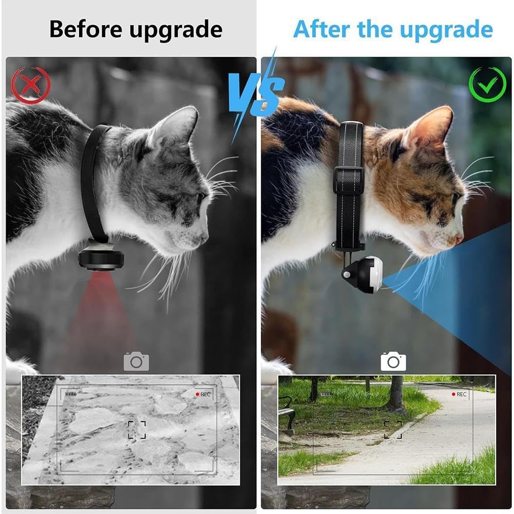 Pet Collar Camera - HD 170° Wide Angle Lens, Stable Sports Action Body Camera for Home Security, Dog & Cat Monitoring - Perfect for Outdoor Adventures, Indoor Surveillance & Training