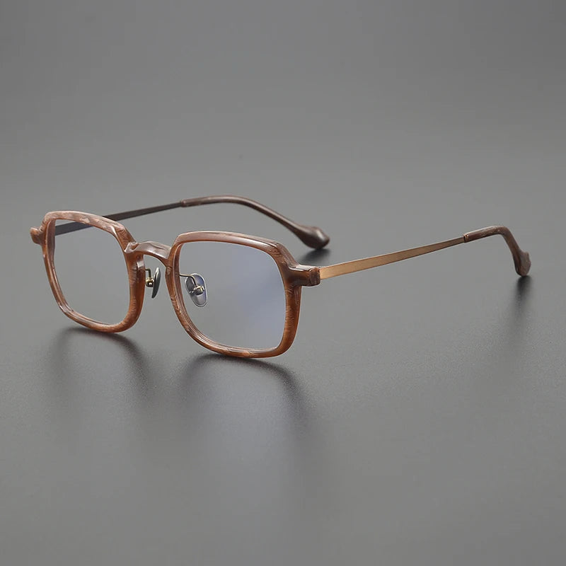 Stylish Black Unisex Square Acetate & Titanium Eyeglasses Frame 96072 - Perfect for Work, Reading & Fashion Accessories