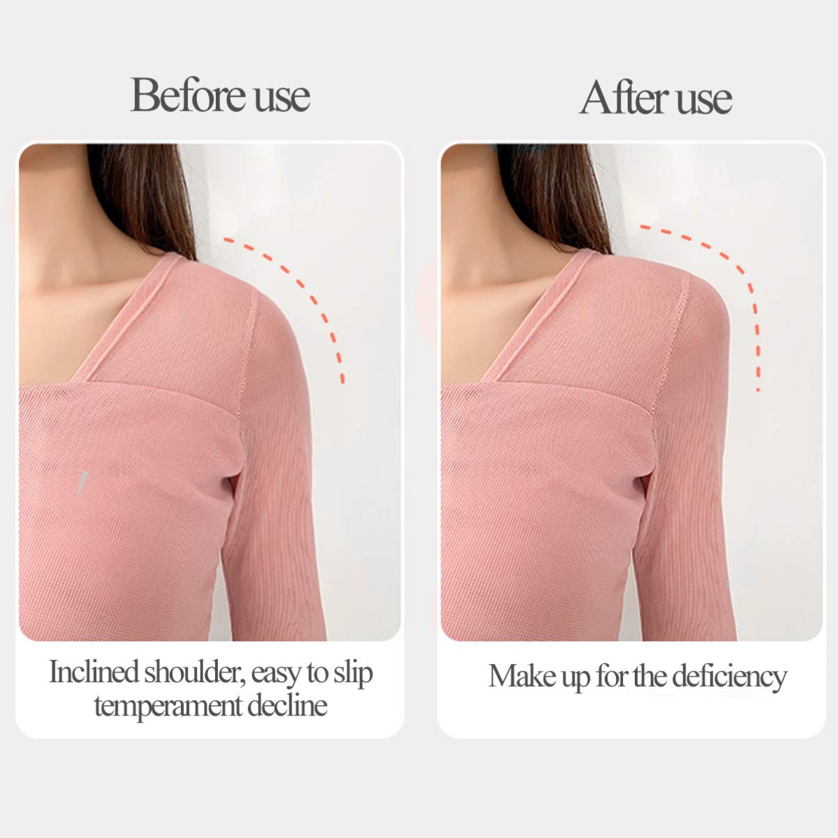 1 Pair Reusable Shoulder Enhancer Pads for Suits, Coats & Shirts - Sticky Shoulder Pads for Women & Men (Black) | Perfect for Formal Wear, Office Attire & Special Occasions