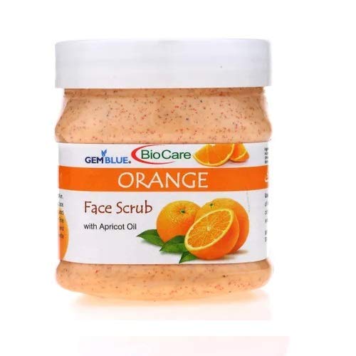 GemBlue Biocare Orange Face Scrub with Apricot Oil - Exfoliating & Brightening Facial Cleanser for Glowing Skin | Perfect for Daily Skincare & Acne Treatment
