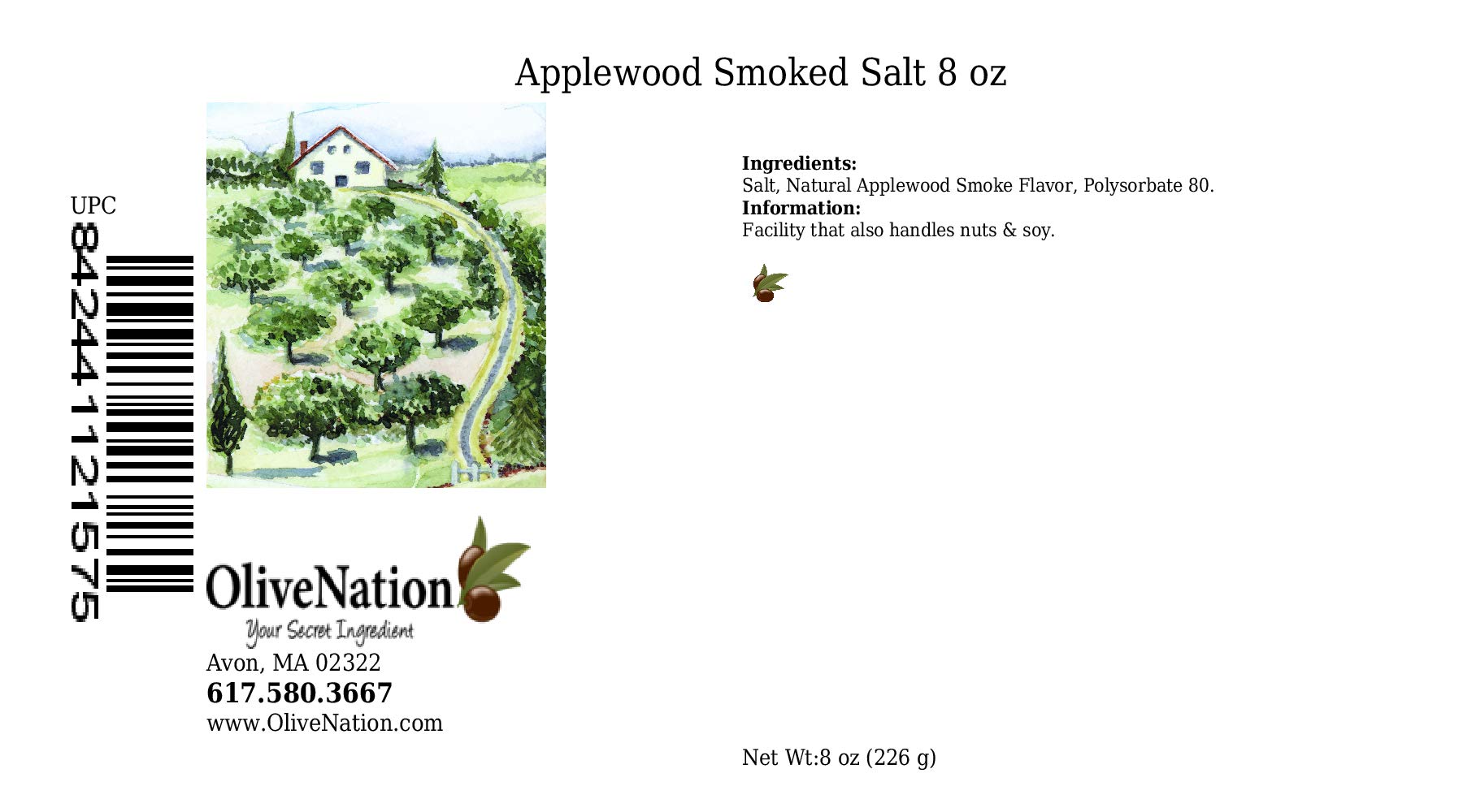 Premium Applewood Smoked Salt - Gourmet Seasoning for Cooking, Baking & Snacks | Gluten-Free, All-Natural Flavor Enhancer | Perfect for BBQ, Popcorn & Cocktail Rims (8 oz)