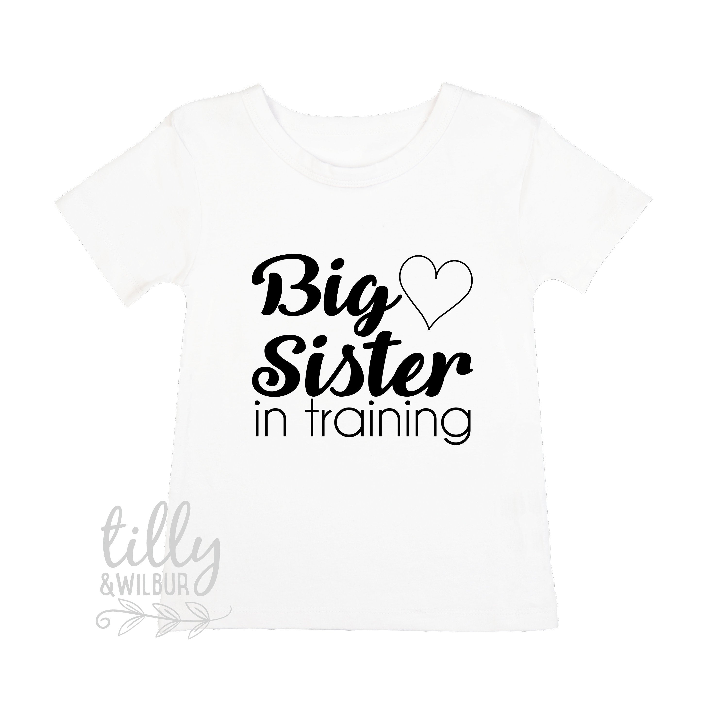 Big Sister In Training T-Shirt for Girls - Pregnancy Announcement Shirt, Promoted To Big Sister Gift, Cute Sister Shirt for Toddler & Kids - Perfect for Gender Reveal & Sibling Announcement Parties