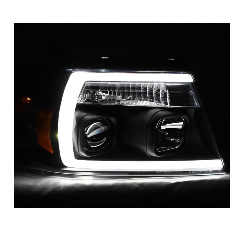 2004-2008 Ford F-150 LED Black Projector Headlights - High Performance Replacement Headlamps for Night Driving & Off-Road Use