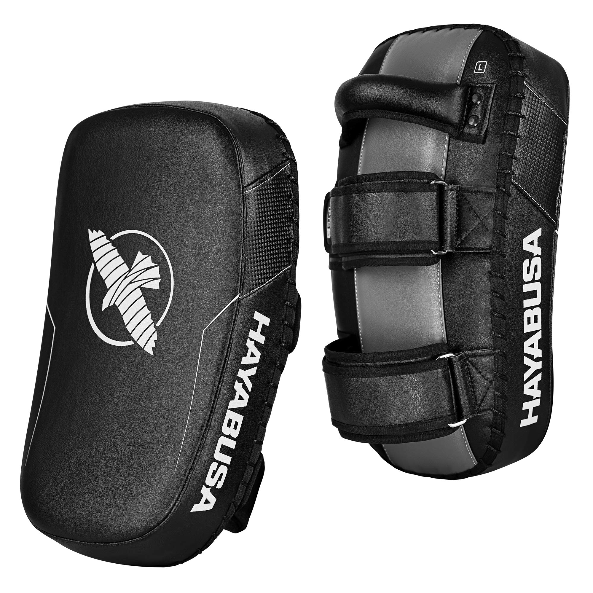 Hayabusa PTS 3 Thai Pads - Premium Muay Thai Kickboxing Training Equipment (Pair, Black) - Perfect for MMA, Martial Arts & Fitness Training