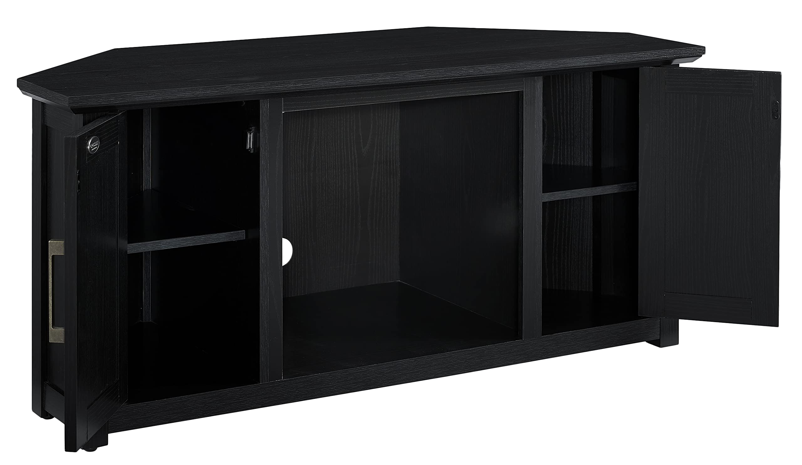Crosley Camden TV Stand for 50+ Inch TVs - Black Entertainment Center with Adjustable Shelves | Perfect for Living Room, Home Theater & Media Storage