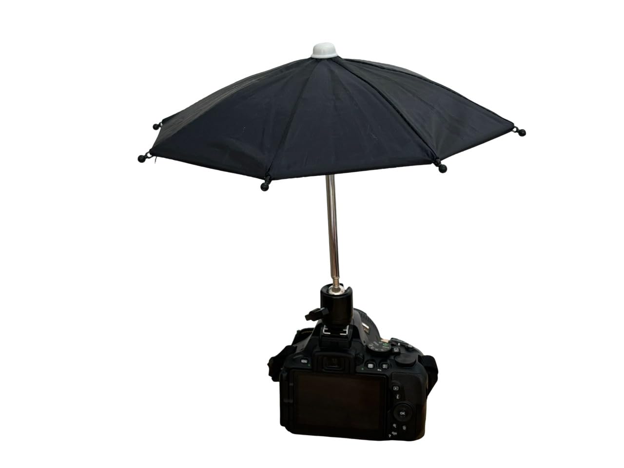 360° Swivel Camera Umbrella with Hot Shoe Mount - Waterproof Sun Shade & Rain Cover for DSLR Cameras (27cm/10.6in) - Perfect for Outdoor Photography, Vlogging, and Travel Shoots