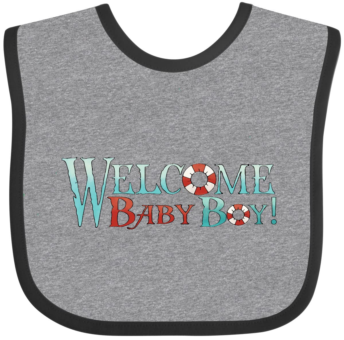 Inktastic Nautical Welcome Baby Boy Bib - Soft Cotton Drool Bib for Newborns & Infants - Perfect for Feeding, Teething & Photo Shoots