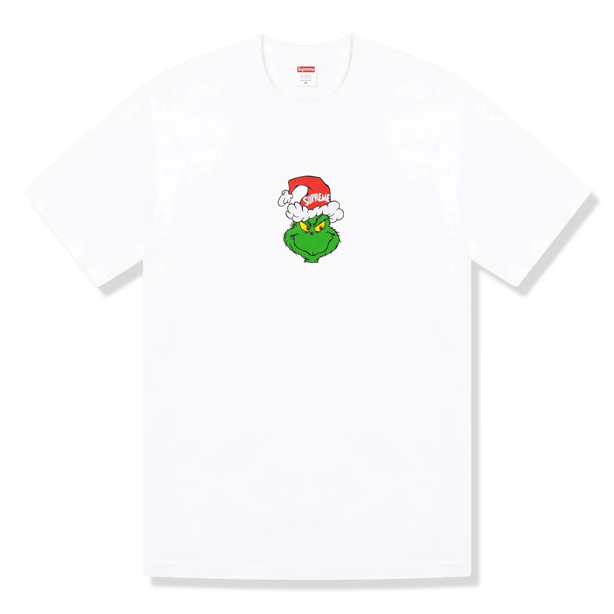 Supreme Grinch Christmas T-Shirt for Men & Women - White Cotton Holiday Graphic Tee - Perfect for Xmas Parties, Gifts & Festive Outfits